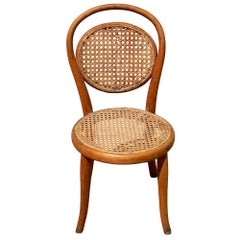 Vienna Secession style Bent Oak & Cane Bistro Children's Chair by Thonet No.015