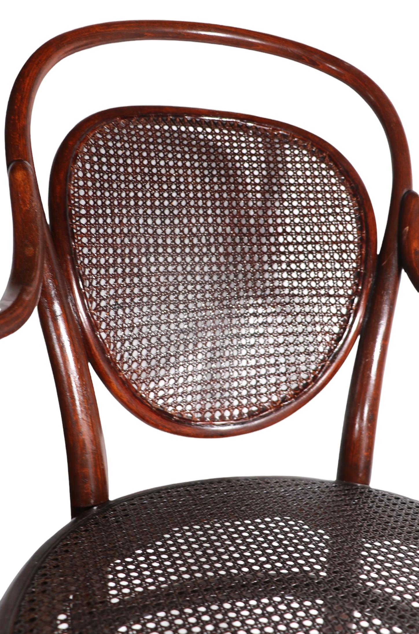 Vienna Secessionist Bentwood Arm Chair Att. to J & J Kohn in the Style of Thonet 4