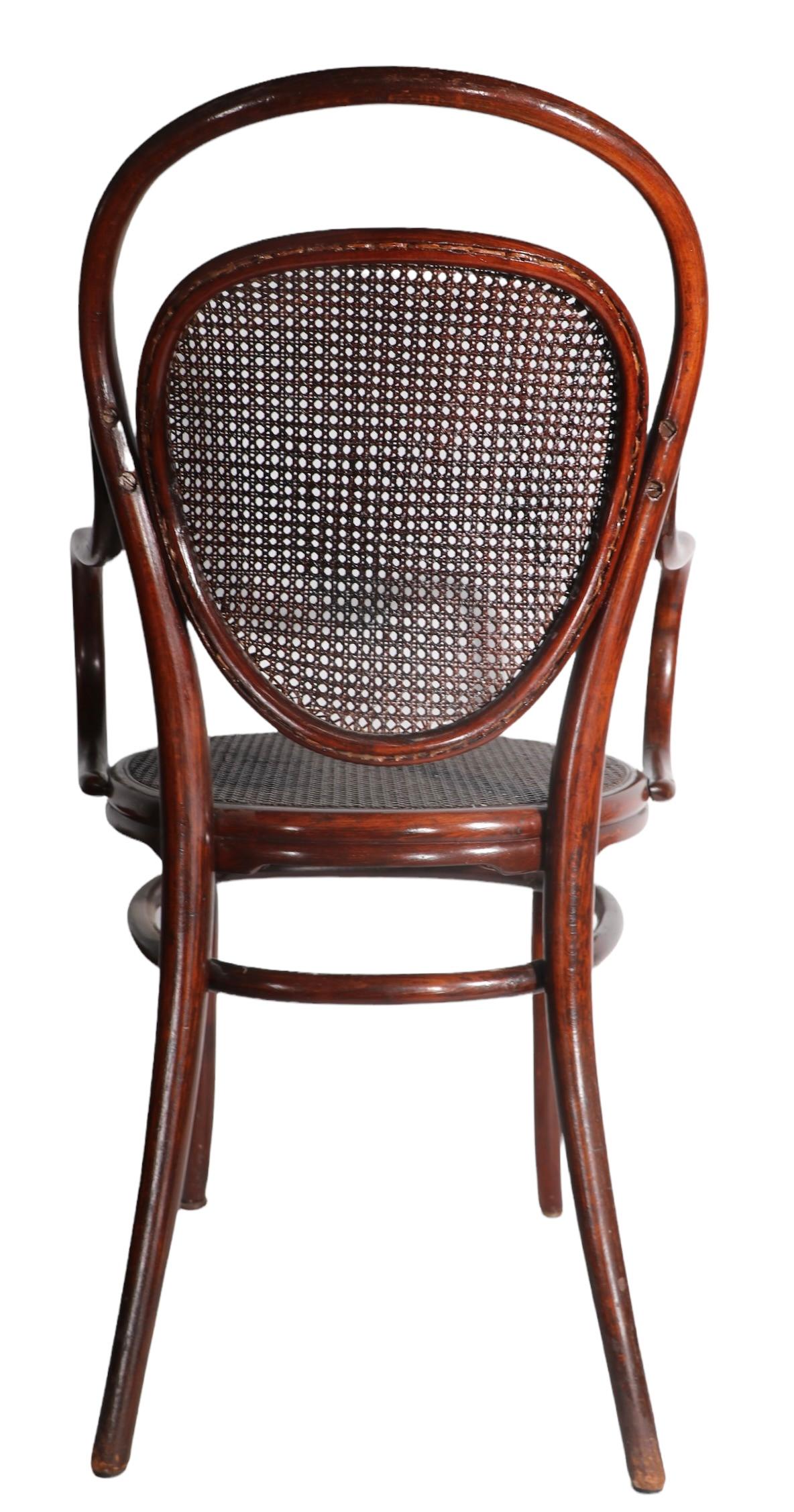 Vienna Secessionist Bentwood Arm Chair Att. to J & J Kohn in the Style of Thonet 2