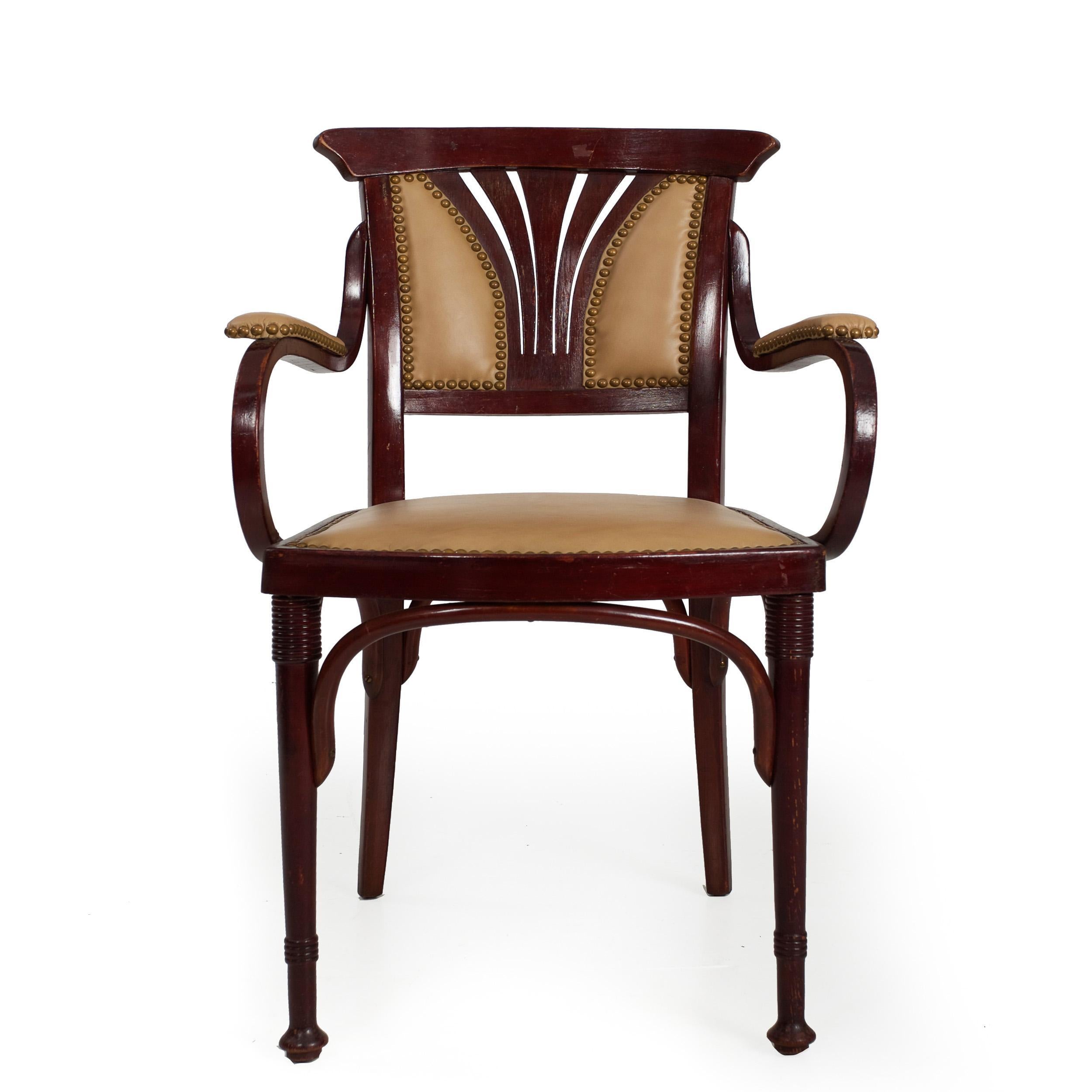 VIENNA SECESSIONIST BENTWOOD ARM CHAIR BY JACOB AND JOSEF KOHN
Stamped to the underside 