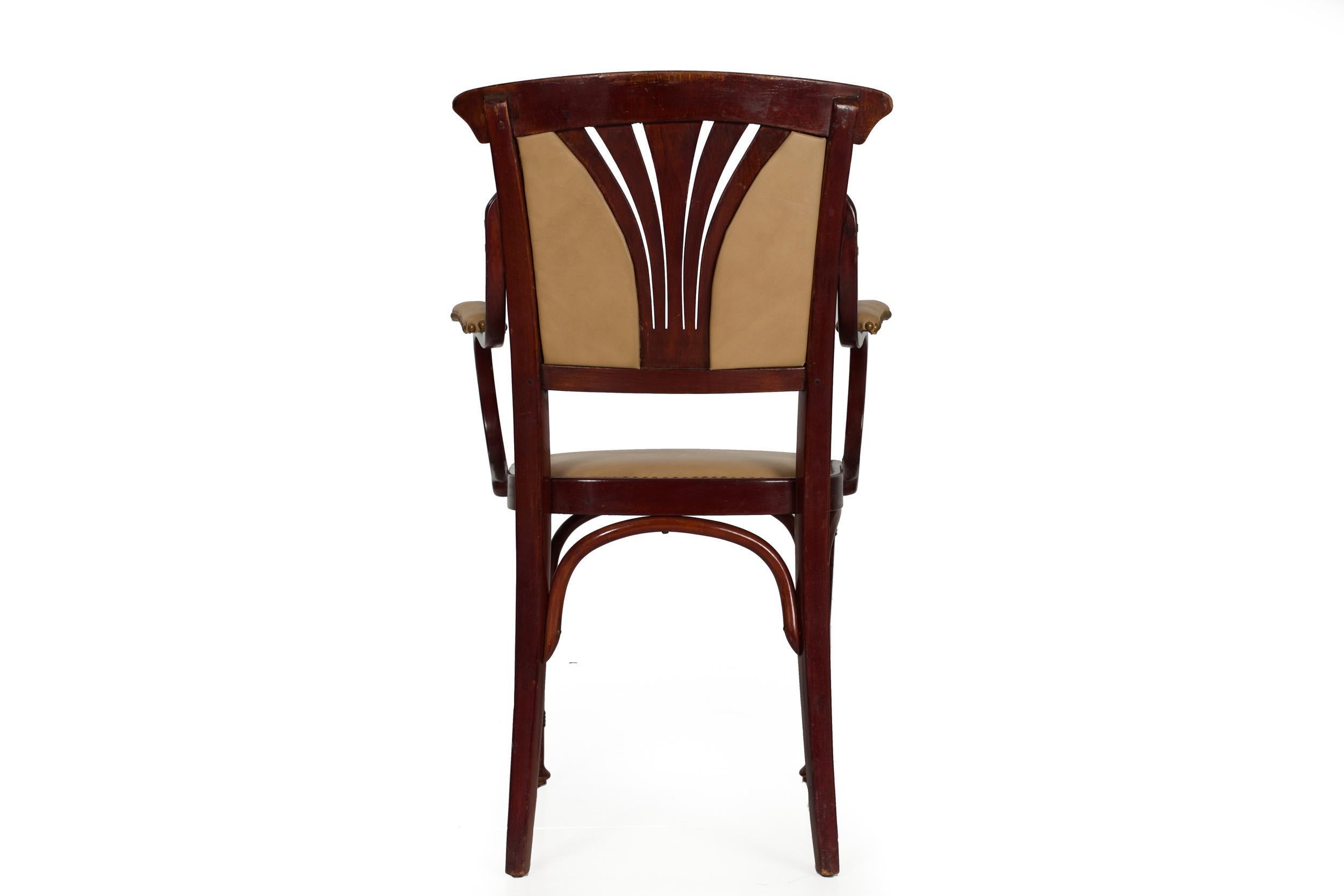 Art Nouveau Vienna Secessionist Bentwood Arm Chair by Jacob & Josef Kohn For Sale