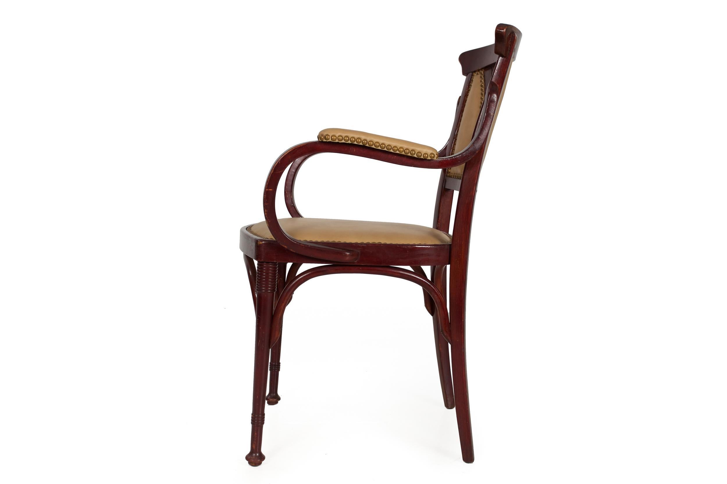Austrian Vienna Secessionist Bentwood Arm Chair by Jacob & Josef Kohn For Sale