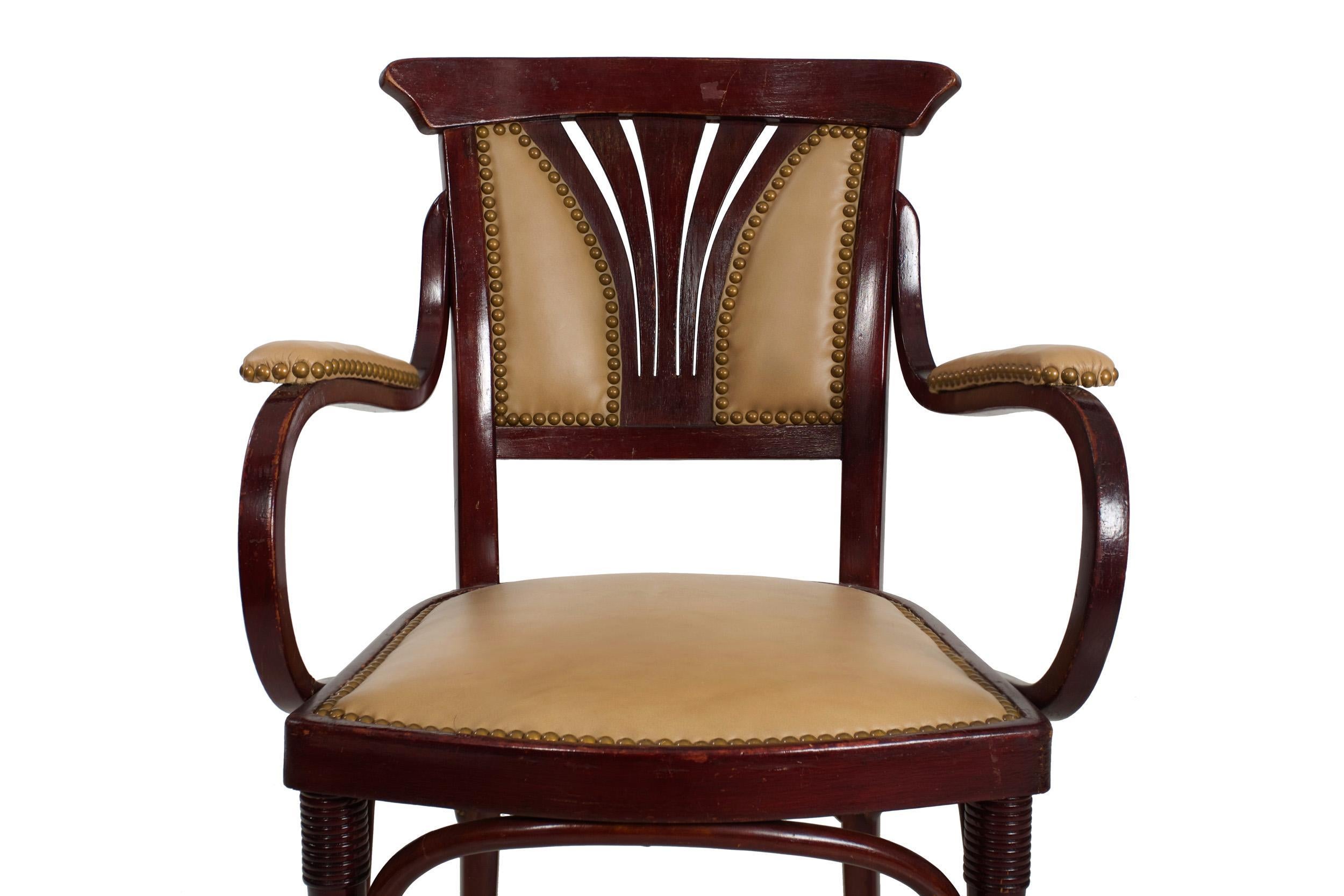 20th Century Vienna Secessionist Bentwood Arm Chair by Jacob & Josef Kohn For Sale