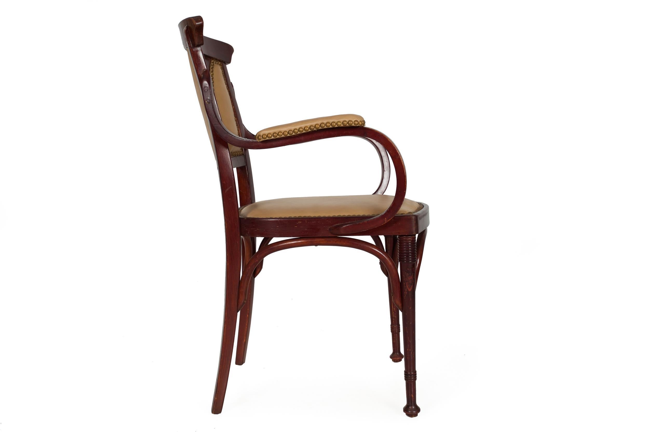 Vienna Secessionist Bentwood Arm Chair by Jacob & Josef Kohn In Good Condition For Sale In Shippensburg, PA