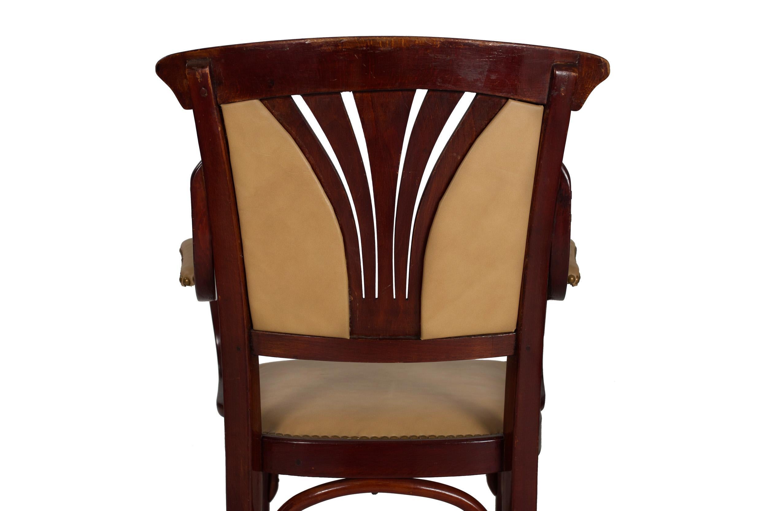 Vienna Secessionist Bentwood Arm Chair by Jacob & Josef Kohn For Sale 1