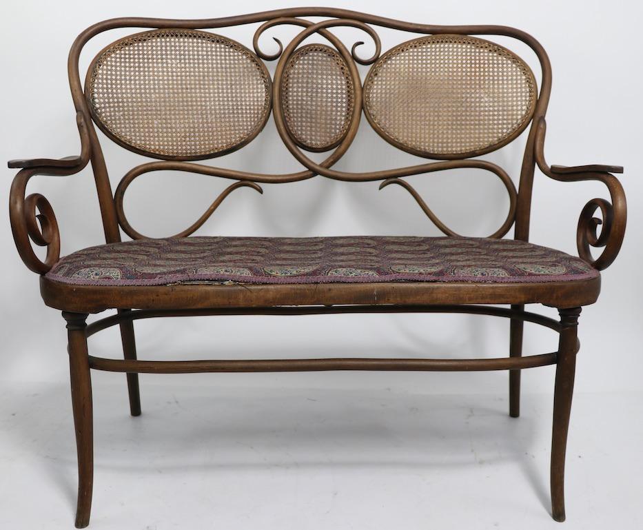 Vienna Secessionist Bentwood Bench by J J Kohn 2