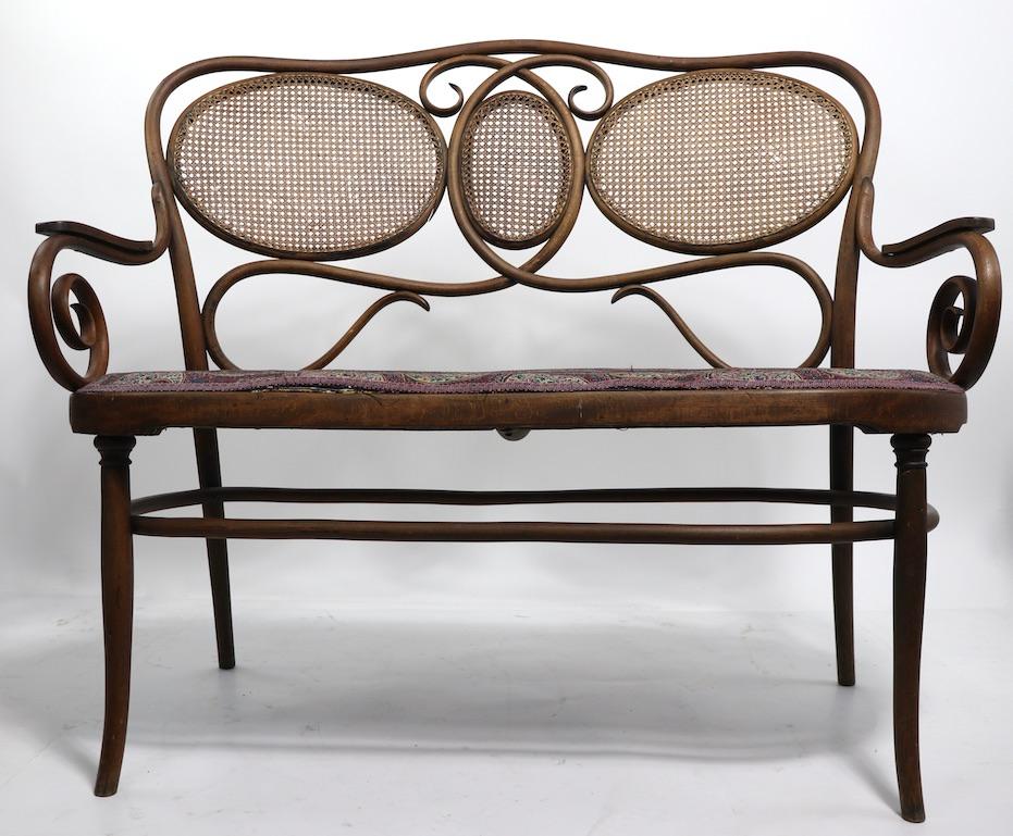 Vienna Secessionist Bentwood Bench by J J Kohn 3