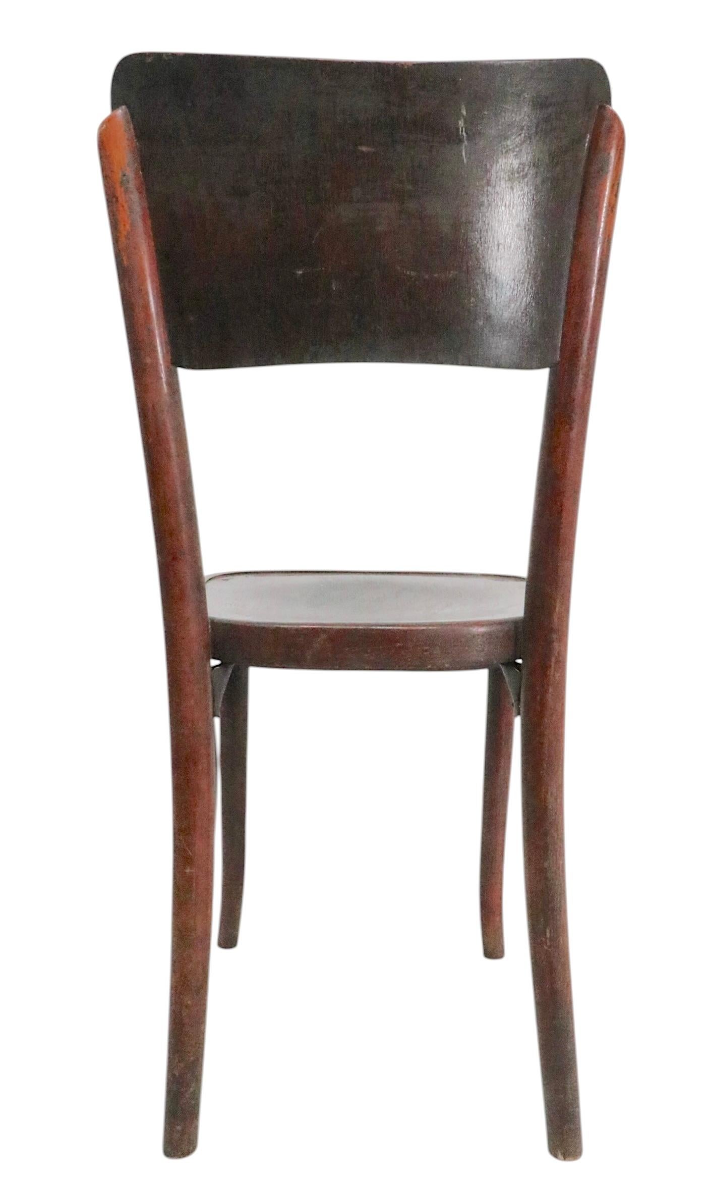 XX secolo Sedia da pranzo bistrot da caffè in legno di Vienna secessionista, attribuita a Thonet, anni 1910/20 ca. in vendita