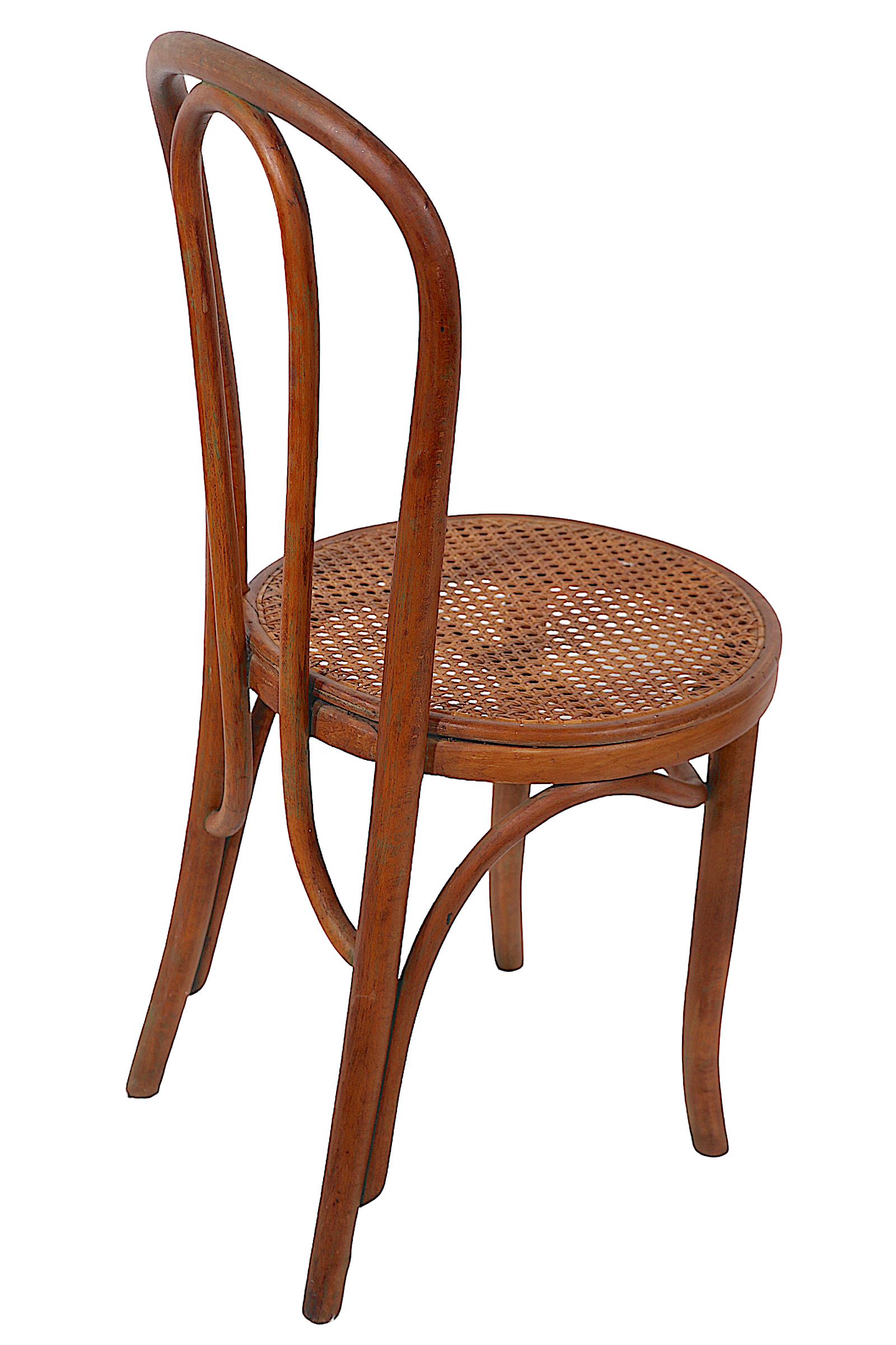 Cane Vienna Secessionist Bentwood Chair by Kohn Mundus  For Sale