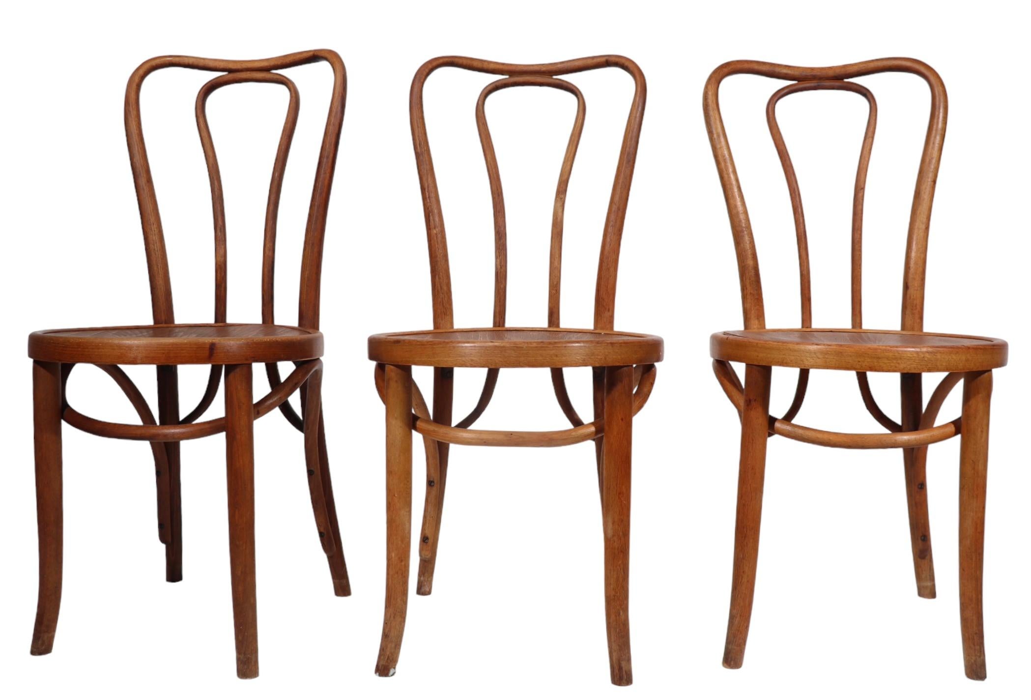 Vienna Secessionist Bentwood Chairs att. to Thonet  Made in Poland 3 available  In Good Condition In New York, NY