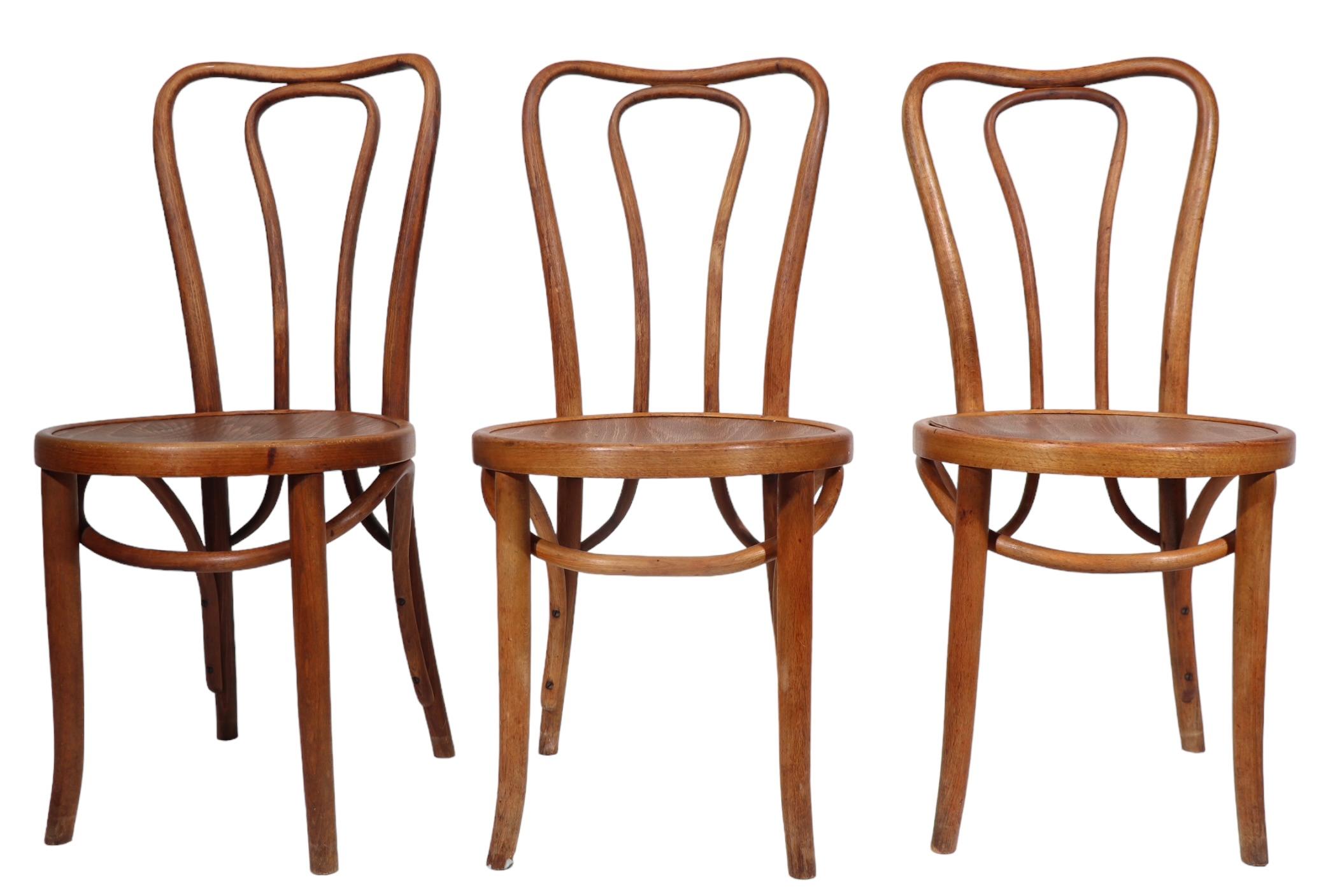 20th Century Vienna Secessionist Bentwood Chairs att. to Thonet  Made in Poland 3 available 