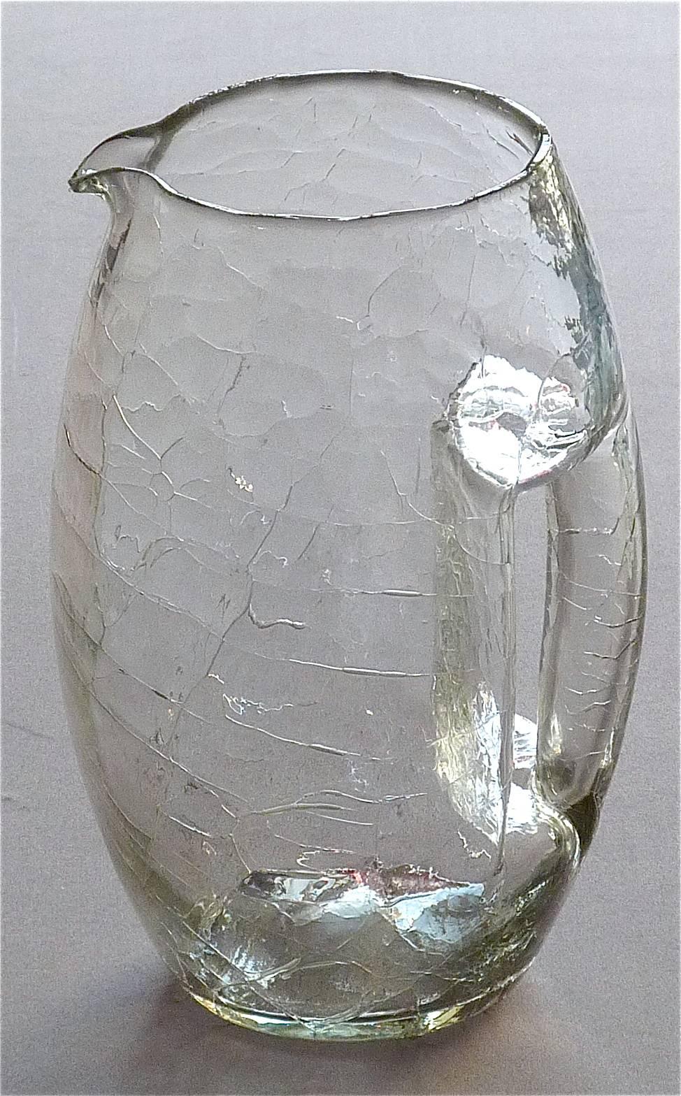 Vienna Secessionist Crystal Glass Vase Pitcher Koloman Moser Loetz Art Nouveau 8