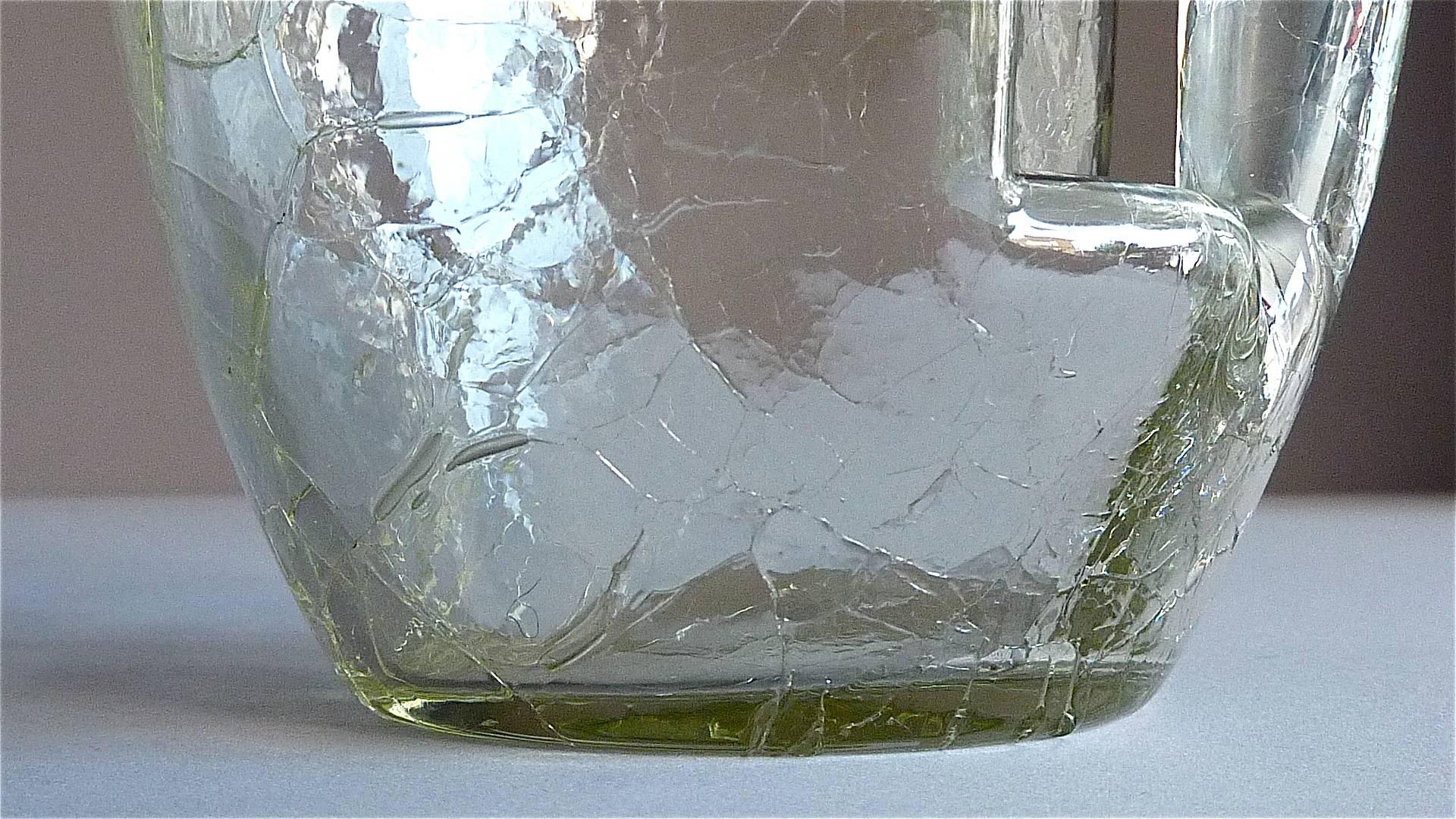 Austrian Vienna Secessionist Crystal Glass Vase Pitcher Koloman Moser Loetz Art Nouveau