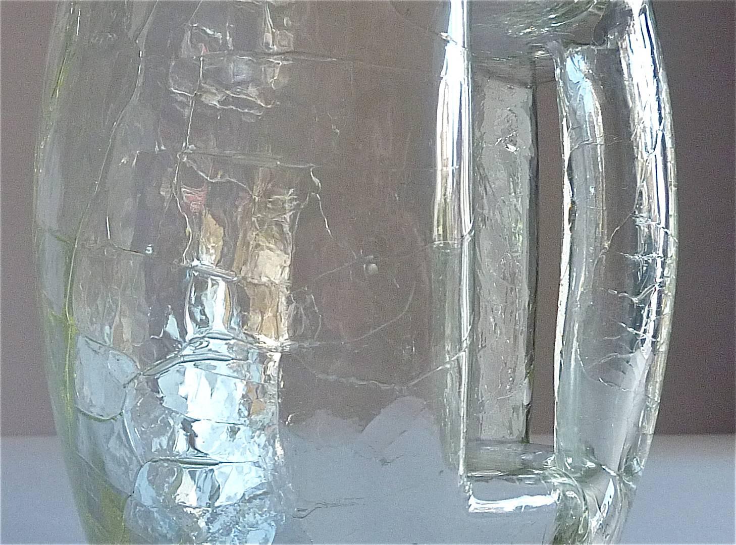 Vienna Secessionist Crystal Glass Vase Pitcher Koloman Moser Loetz Art Nouveau In Good Condition In Nierstein am Rhein, DE