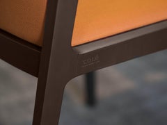 Silla Vienna Soft de Nogal Canaletto y Tejido de Lana Ocre Made in Italy