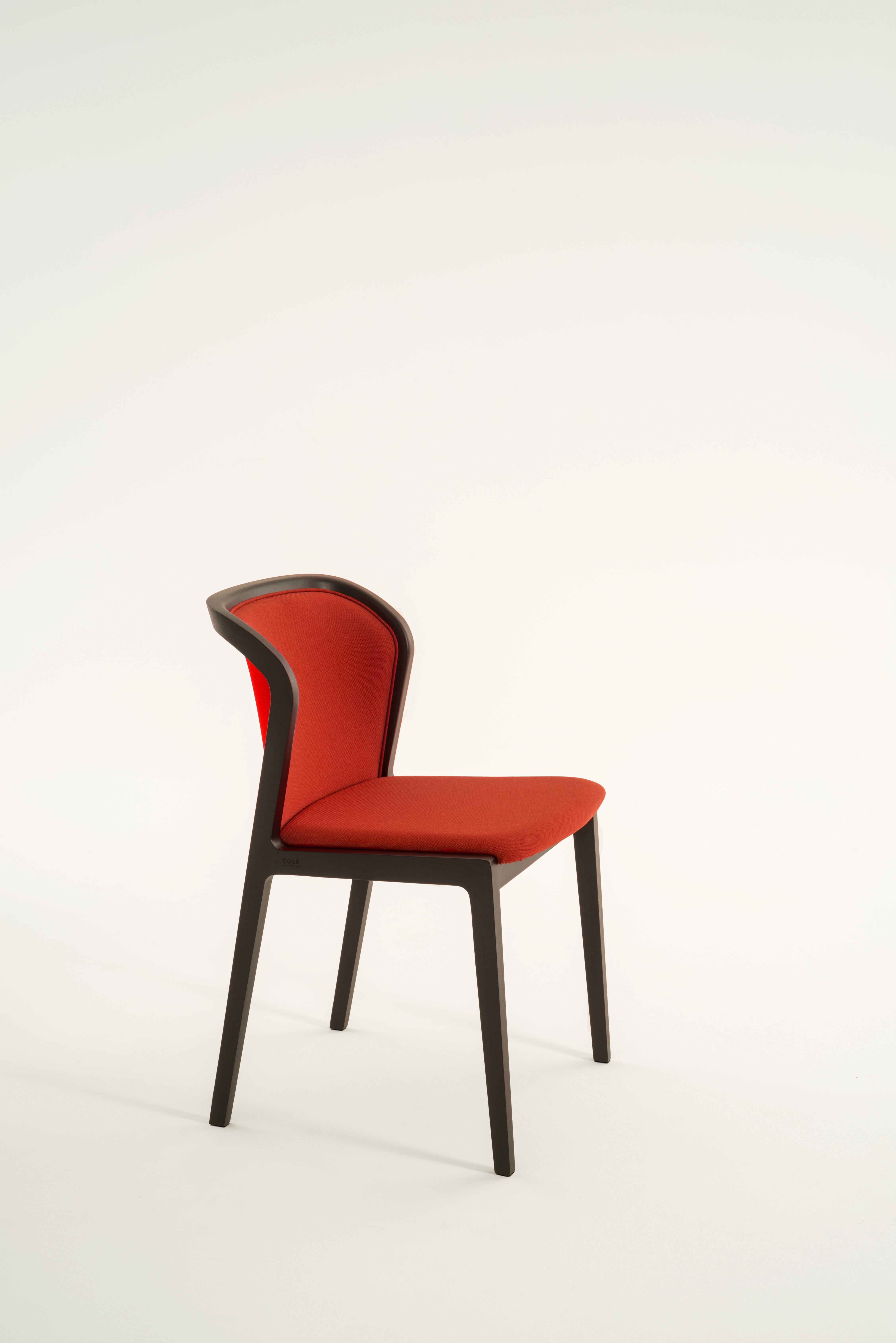 Wiener Sessel Soft Chair aus Canaletto-Walnussholz und Wollstoff Ocre Made in Italy (Italienisch) im Angebot