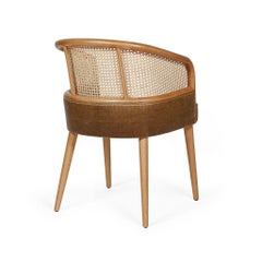 Set of Six Vienna Dining Chairs, Solid Beech Wood, Straw Back, Modern