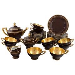 Vienna Tea Service for 10 People in Hand-Painted Porcelain, Approx. 1900