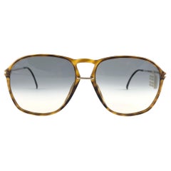 Viennaline 1393 Vintage Mocha and Gold Oval Sunglasses, Germany 1980s