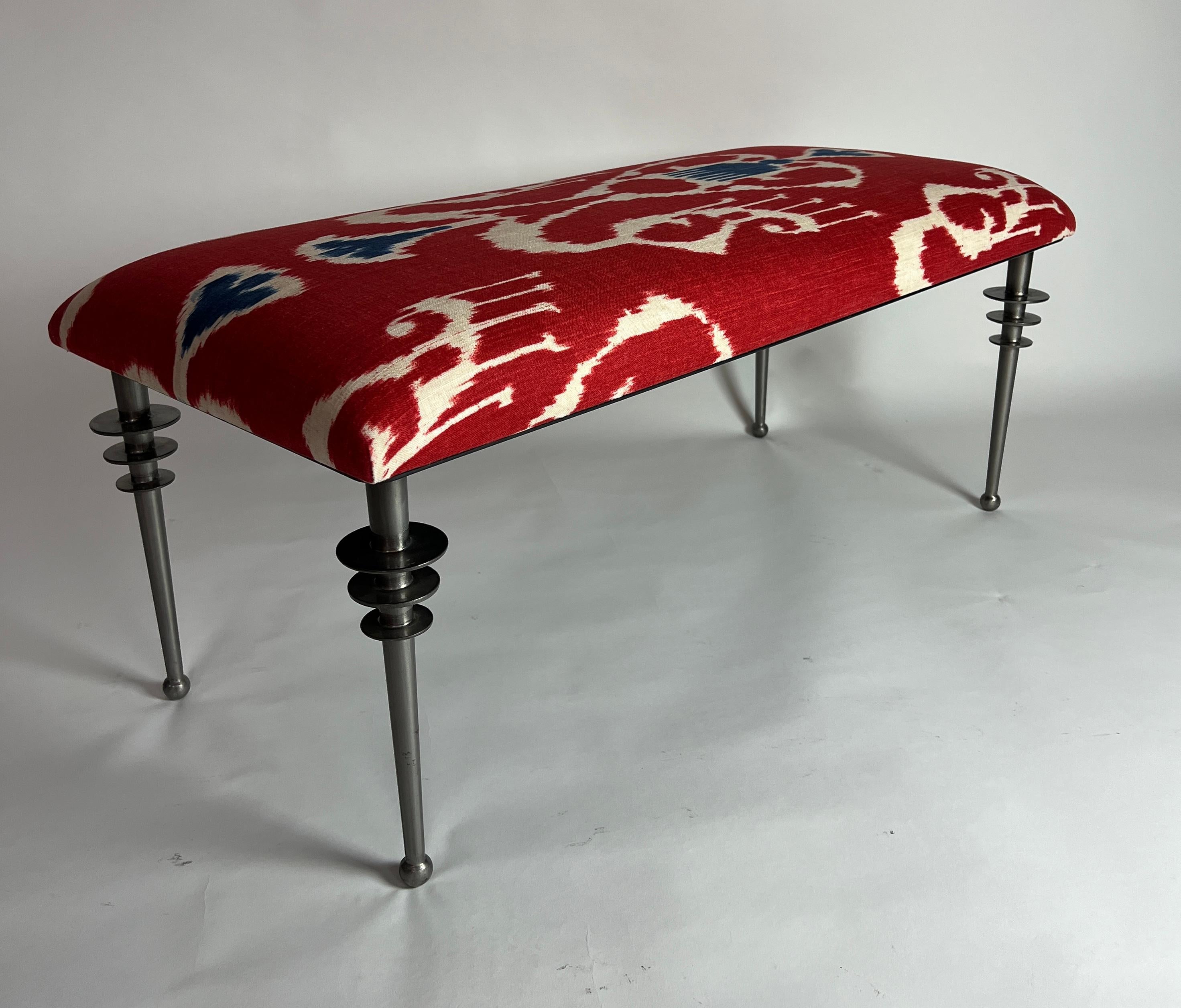 Vienne Batik Bench by Bourgeois Boheme Atelier In New Condition For Sale In Los Angeles, CA
