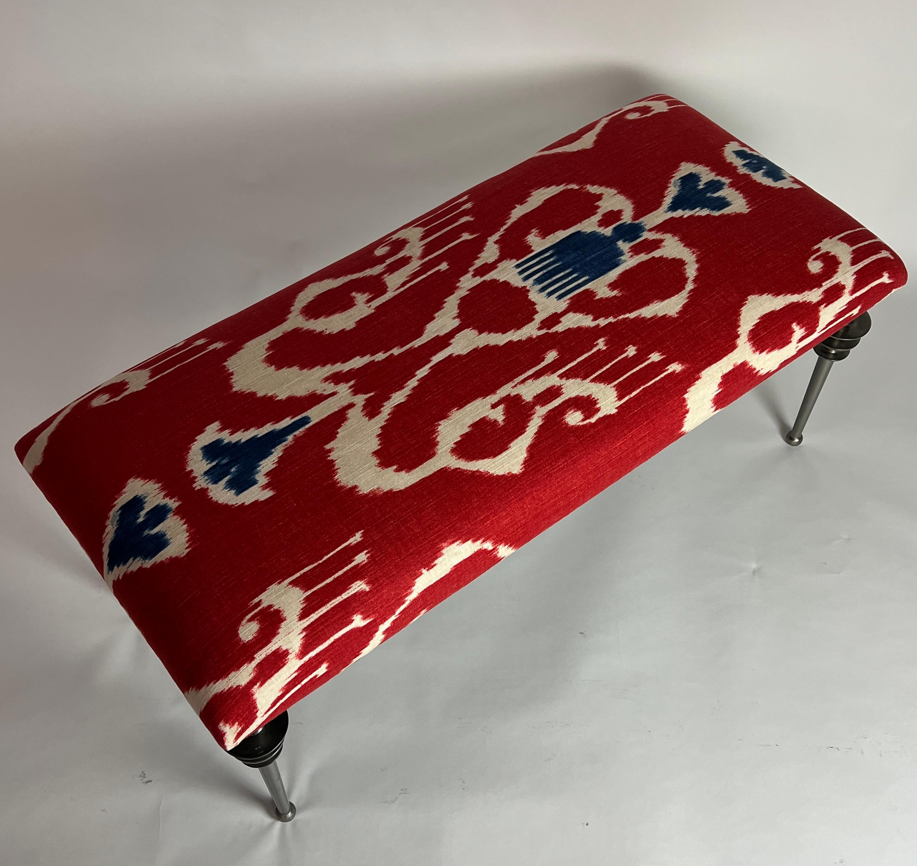 Contemporary Vienne Batik Bench by Bourgeois Boheme Atelier For Sale
