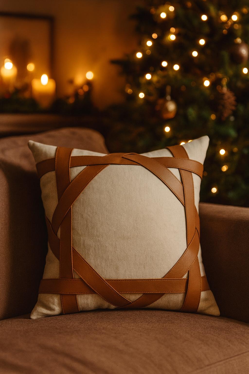 Moderno VIENNED - Cuscino in cashmere - Rosso ruggine in vendita