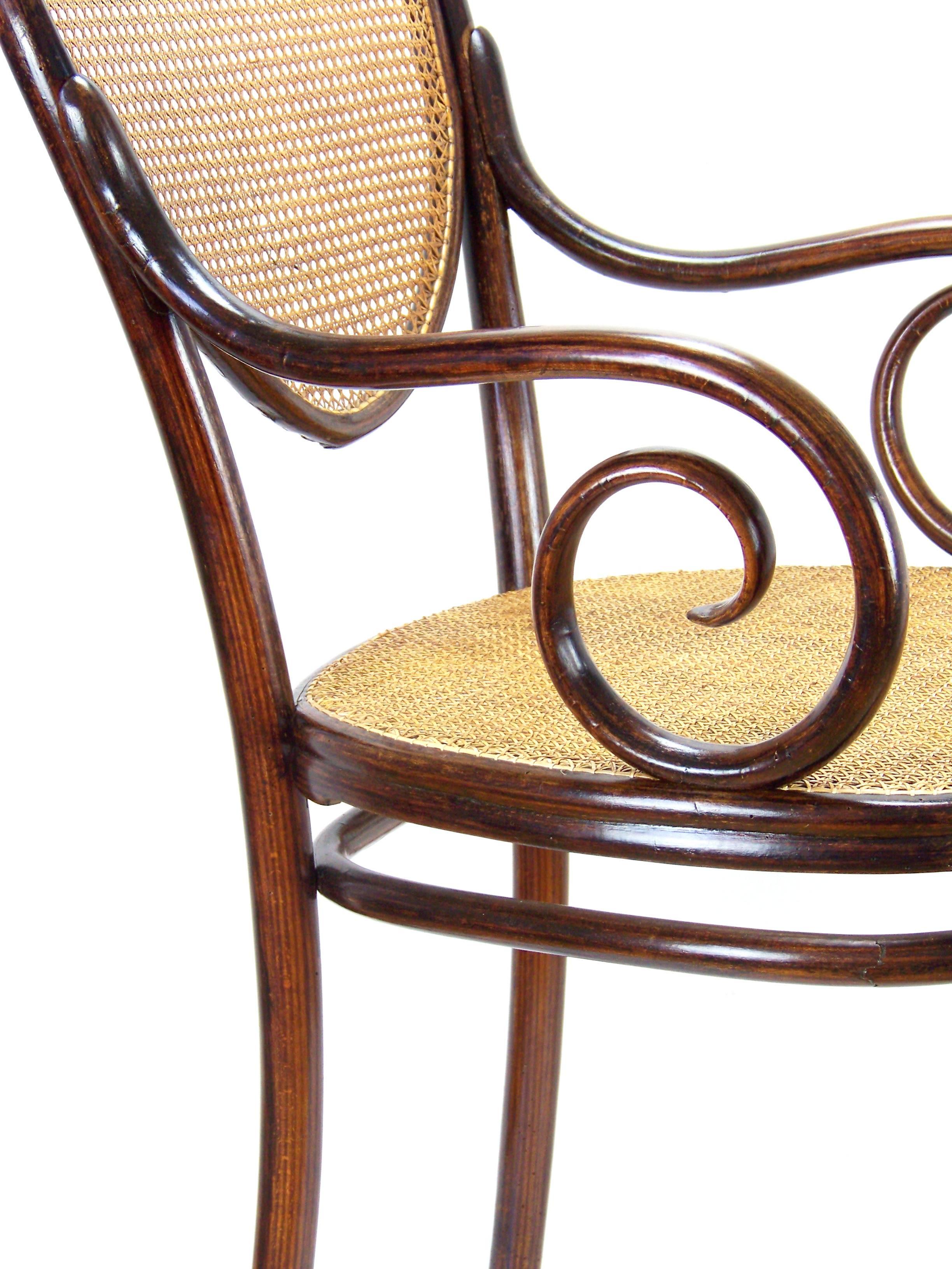 Viennese Armchair Thonet Nr. 3, Early Form, circa 1860 In Good Condition In Praha, CZ