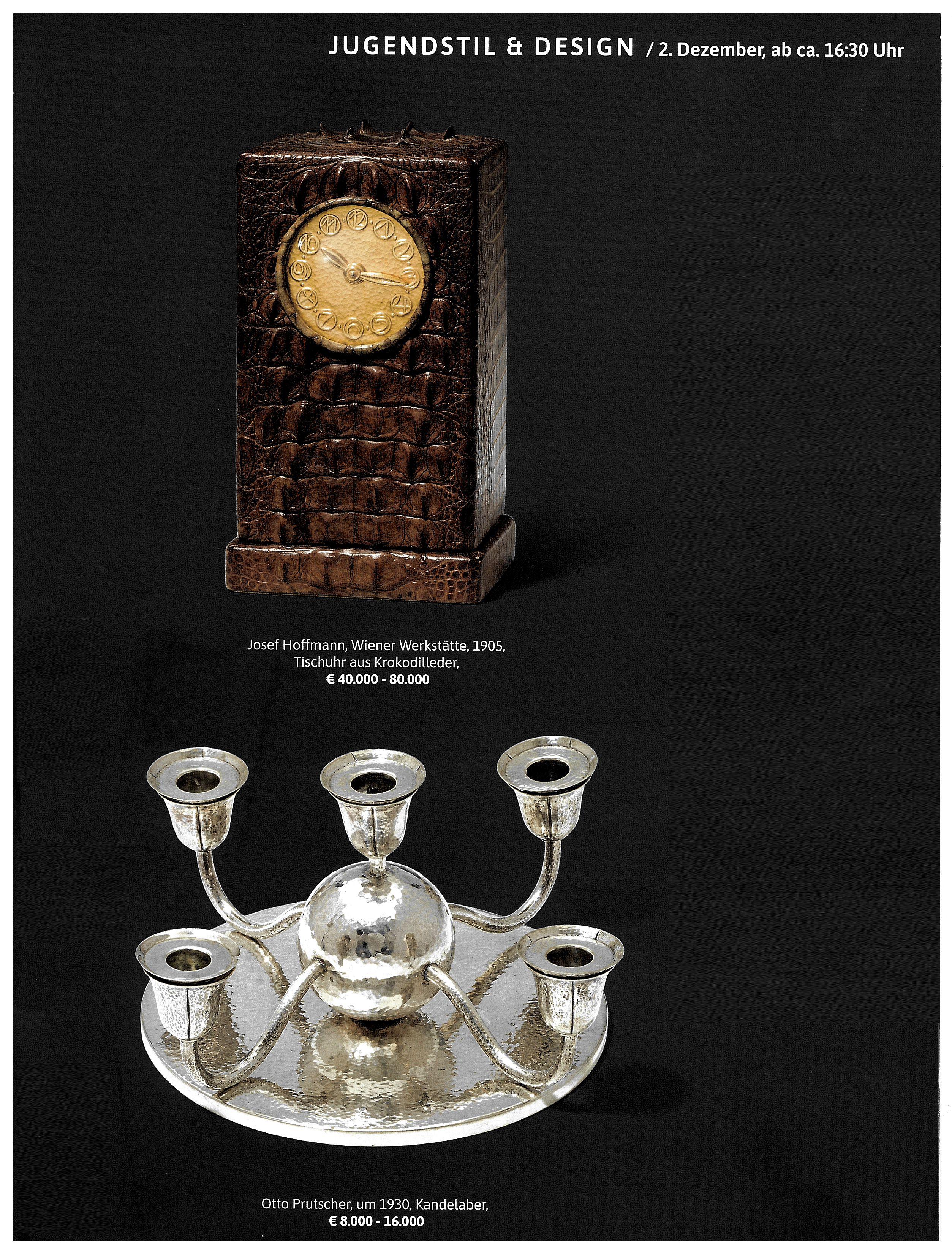 Argento Candelabro viennese Art Déco a 4 luci in argento con decorazioni Martelé, 1930 ca. in vendita