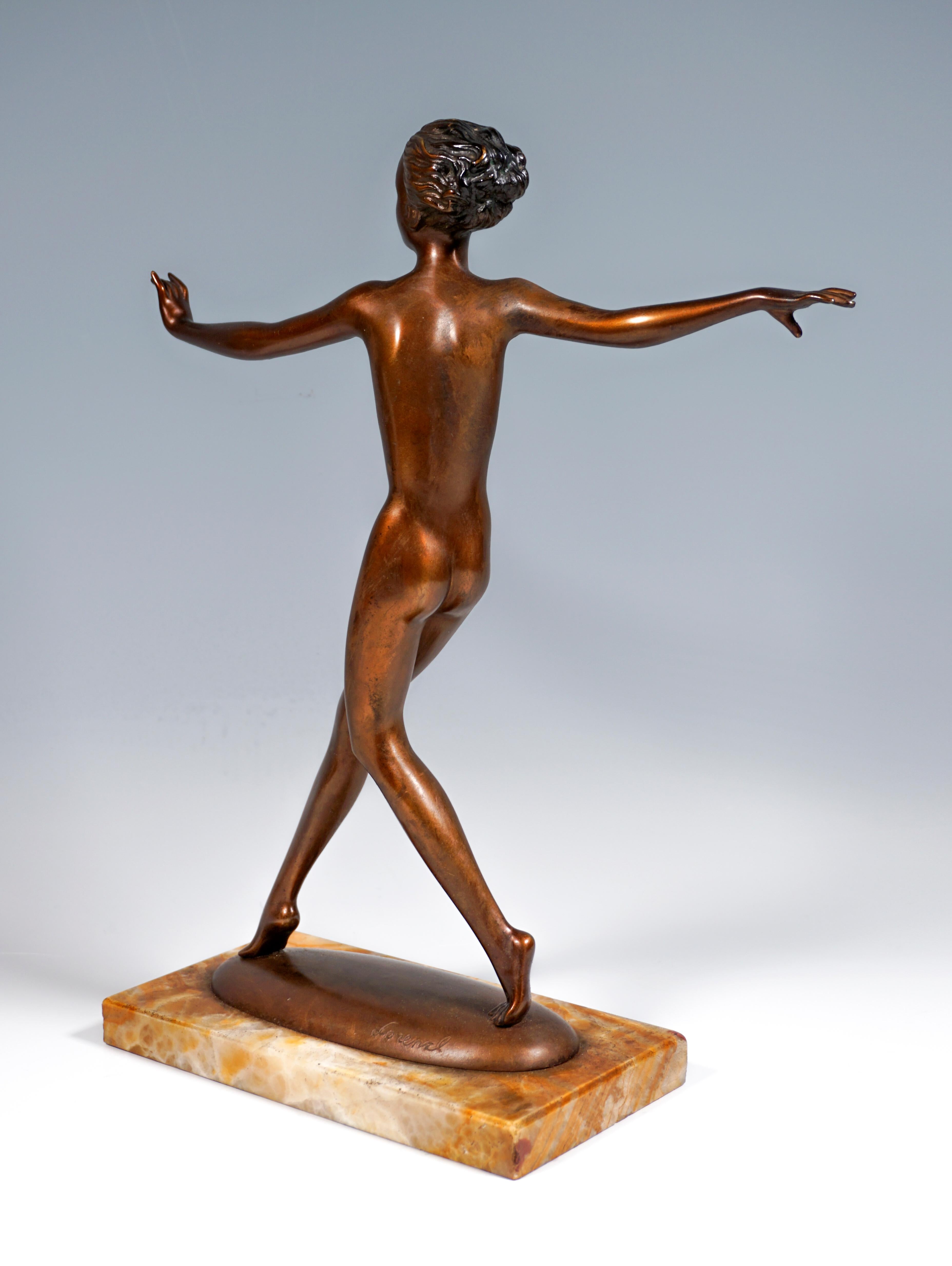 Austrian Viennese Art Deco Bronze Dancer by Josef Lorenzl, circa 1915/1920 For Sale