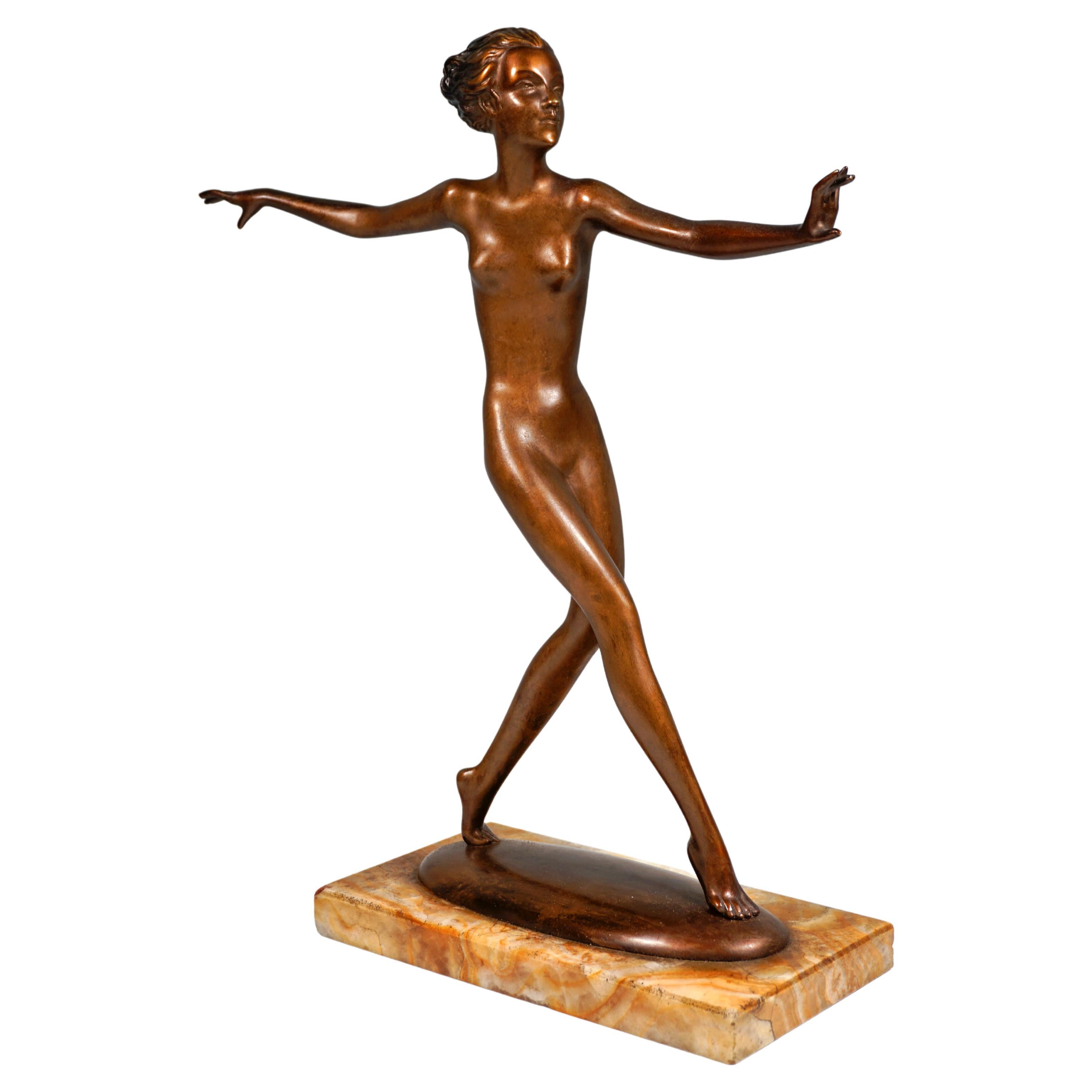 Viennese Art Deco Bronze Dancer by Josef Lorenzl, circa 1915/1920