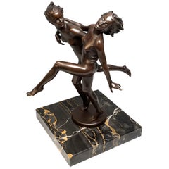 Viennese Art Deco Bronze Group, Dancing Girls by Josef Lorenzl, circa 1920