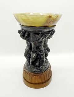 Wiener Jugendstil-Tafelaufsatz aus Bronze von Gustav Gurschner, frühes 20. Jahrhundert