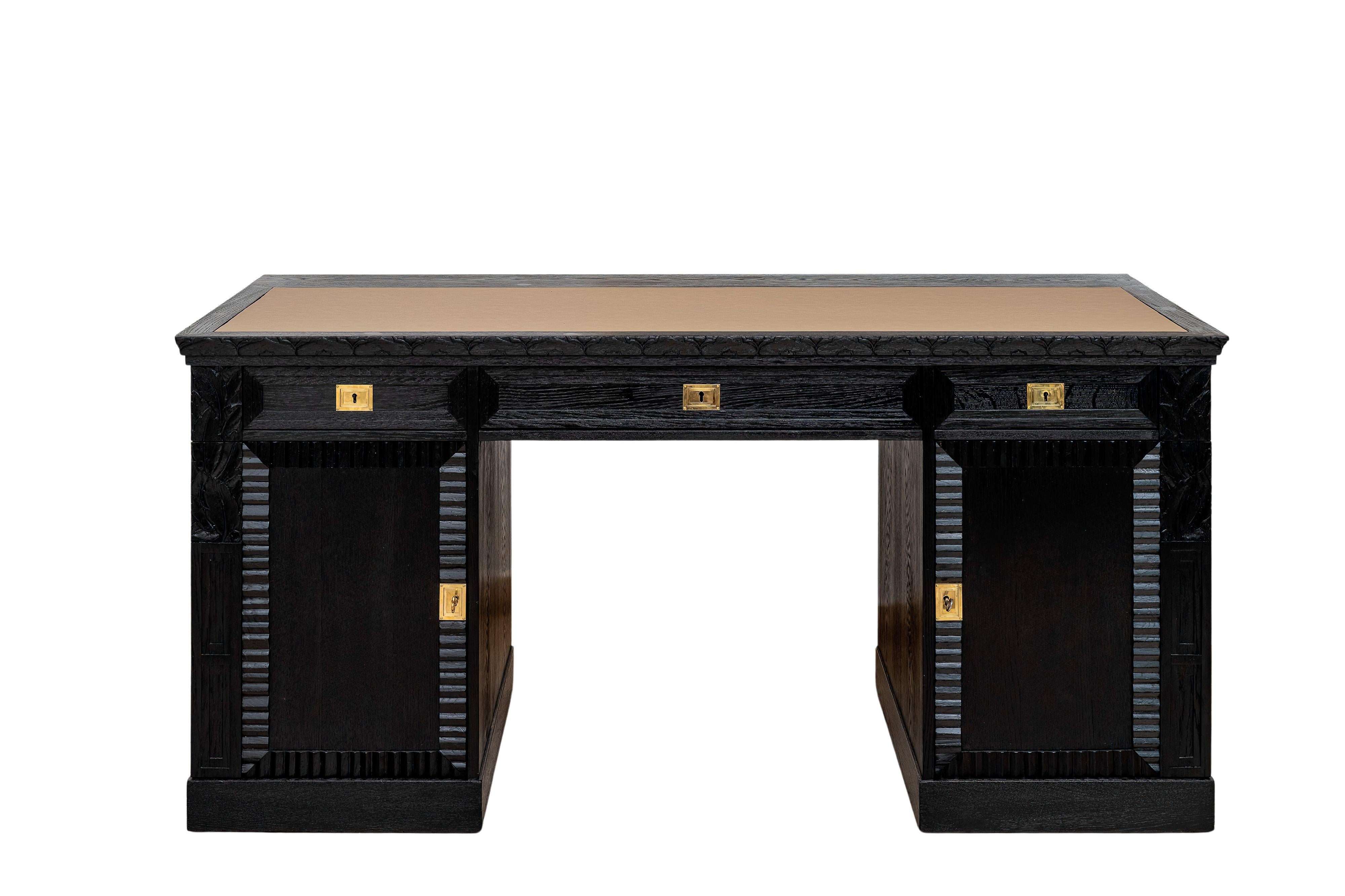 Jugendstil Viennese Art Nouveau desk with armchair Hans Bolek August Ungethüm 1913 For Sale