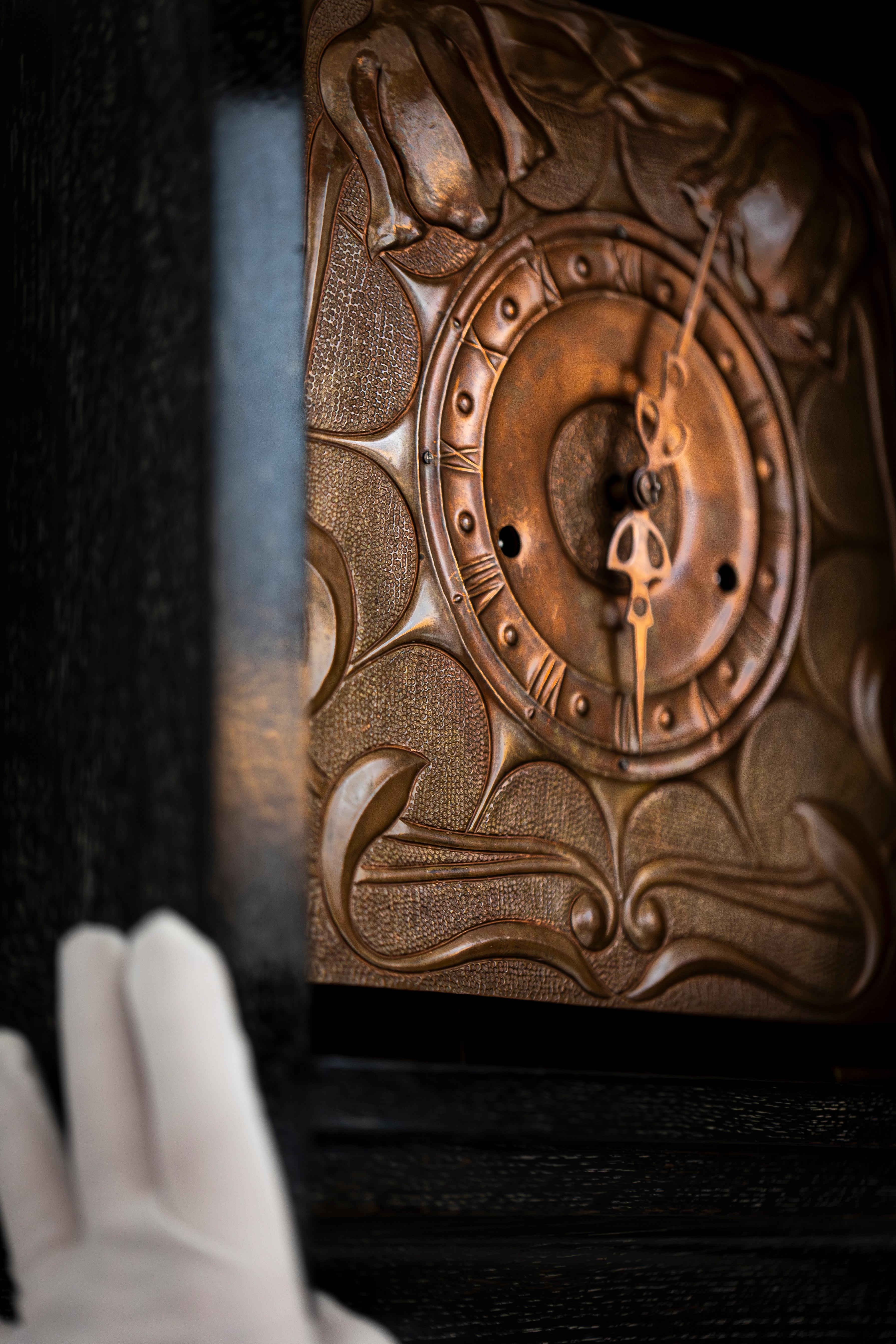 Viennese Art Nouveau grandfather clock Georg Klimt Michael Niedermoser ca. 1900 For Sale 3