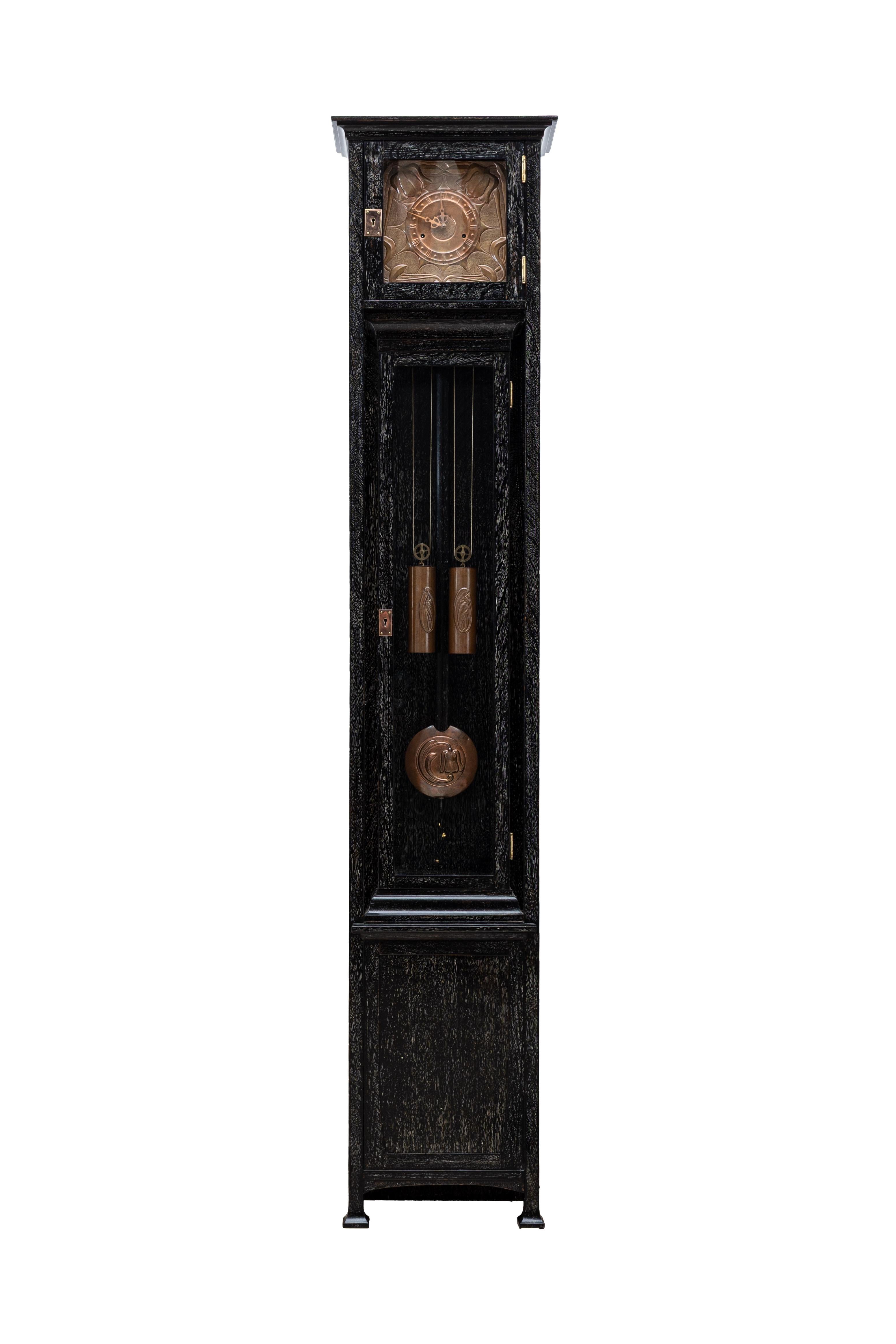Viennese Art Nouveau grandfather clock Georg Klimt Michael Niedermoser ca. 1900 For Sale 9