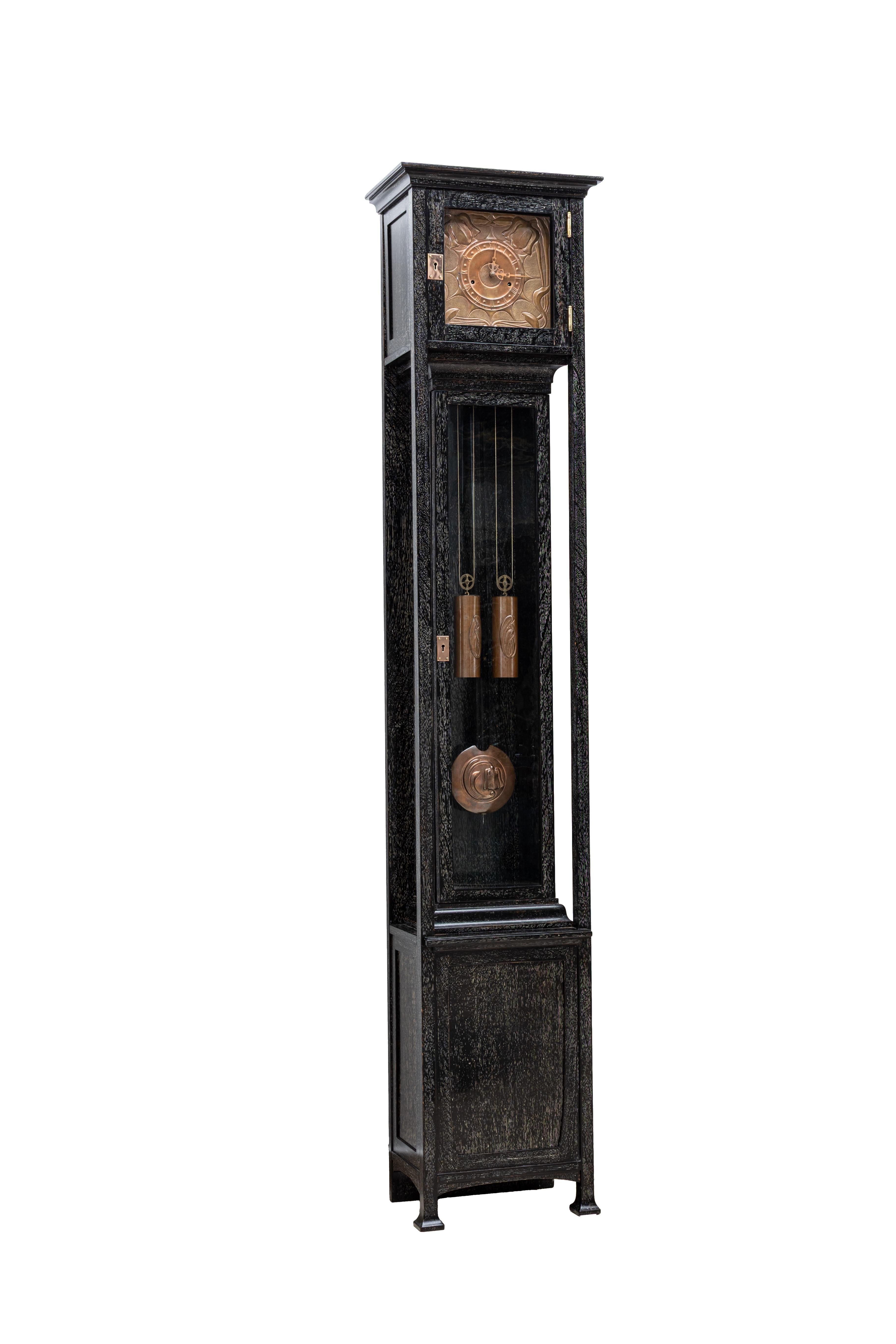 Viennese Art Nouveau grandfather clock Georg Klimt Michael Niedermoser ca. 1900 For Sale 11