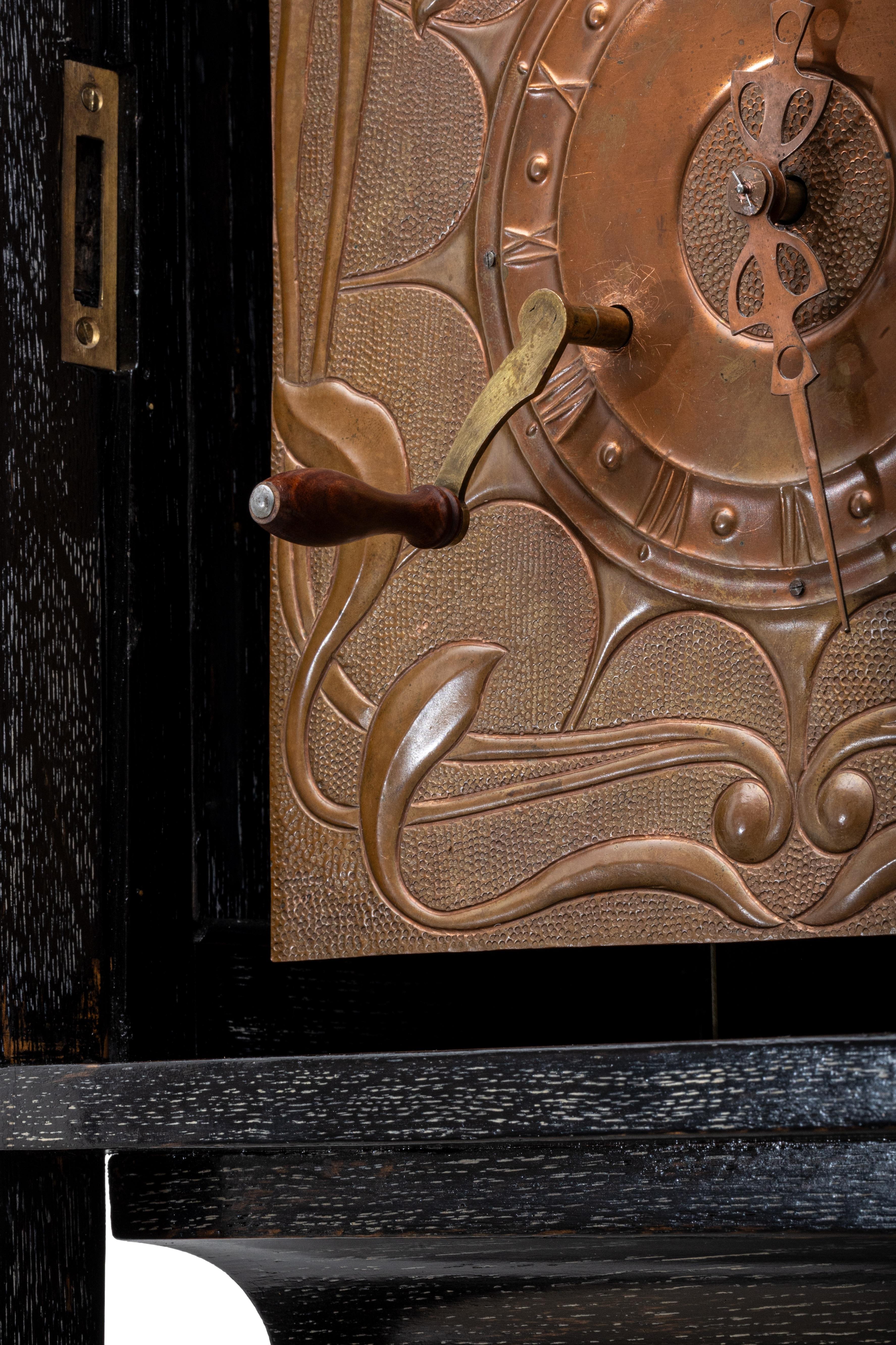 Viennese Art Nouveau grandfather clock Georg Klimt Michael Niedermoser ca. 1900 For Sale 13