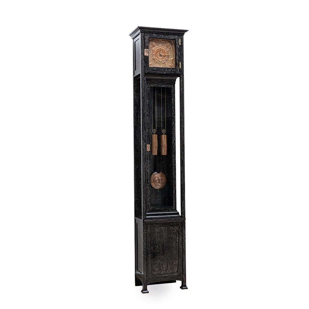 Viennese Art Nouveau grandfather clock Georg Klimt Michael Niedermoser ca. 1900 For Sale 1