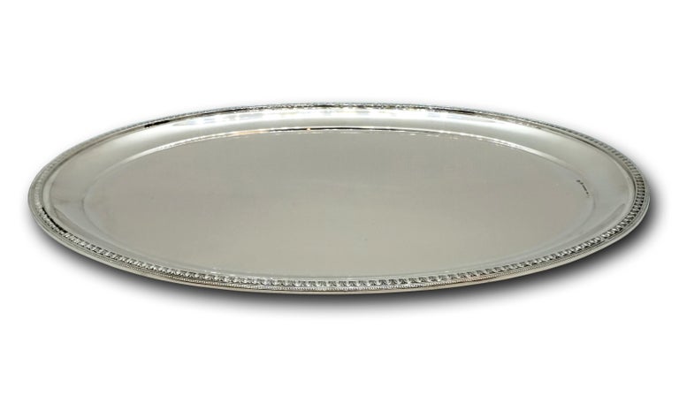 Oval shaped silver plate with egg stick decoration on the edge.

Branded by the Toucan head mark, the Viennese official hallmark 
1922-1939 and from 1946 for 800 silver

SCHWARZ & STEINER: Distributor
Master's sign: 'RS' for 'Rudolf
