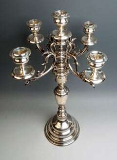 Viennese Art Nouveau Silver 5-Light Candelabra by Josef Kurzweil, circa 1900