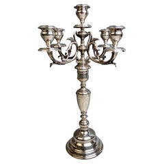 Viennese Art Nouveau Silver 5-Light Candelabra by Josef Kurzweil, circa 1900