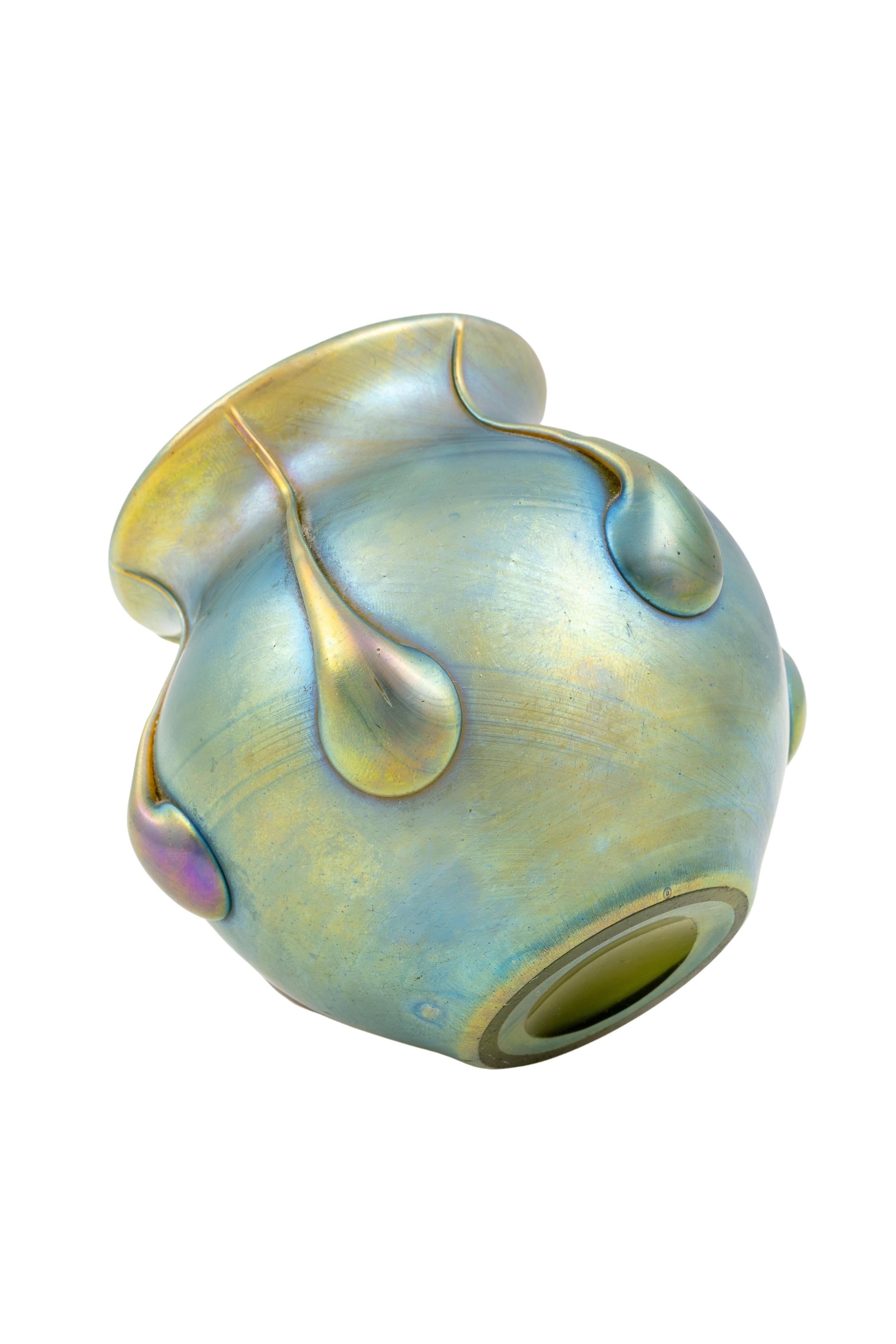 Jugendstil Vaso Art Nouveau viennese Johann Loetz Witwe Dekor Capri 1902 ca. in vendita