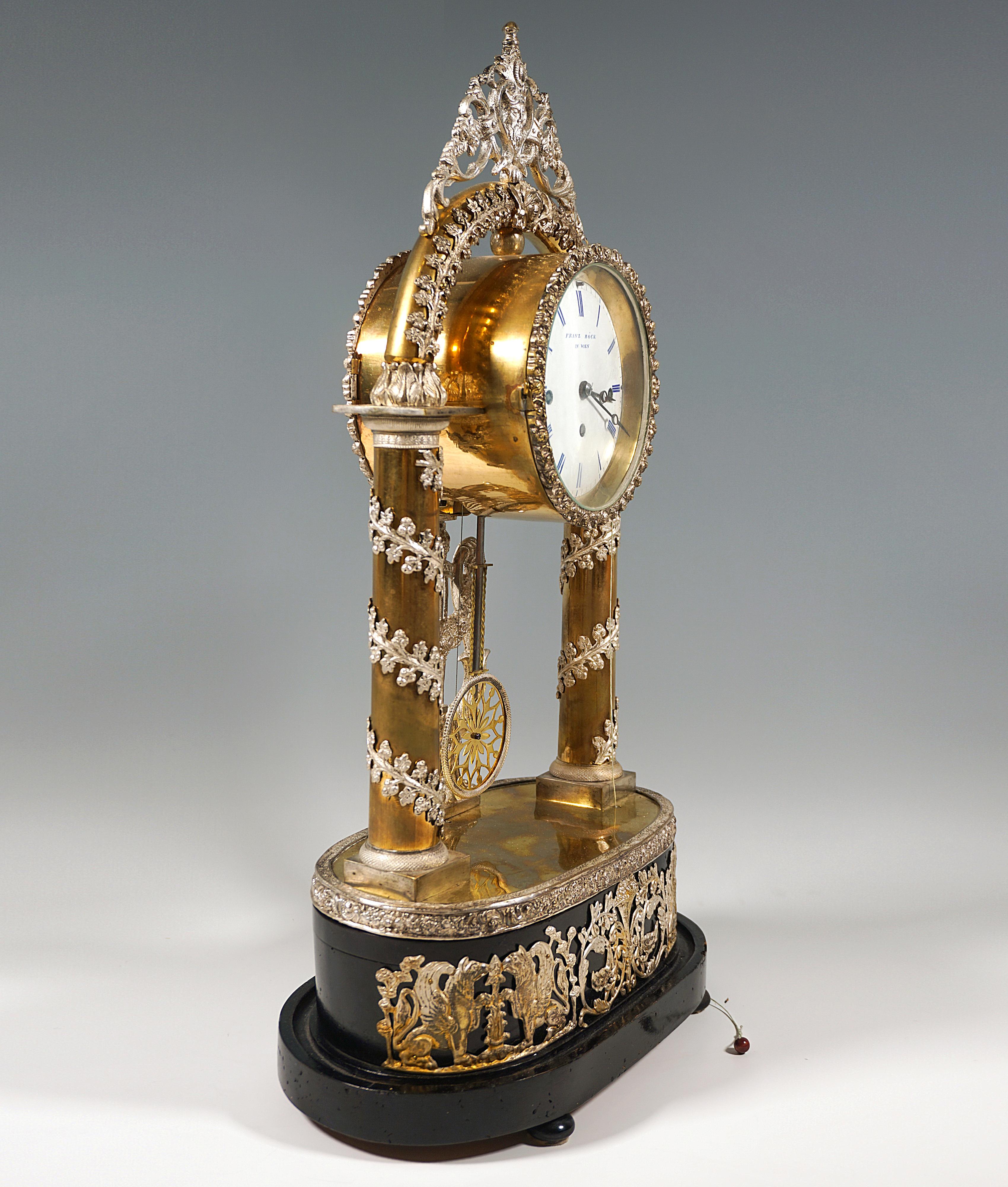 Austrian Viennese Biedermeier Anniversary Clock With Musical Movement, Boeck & Olbrich