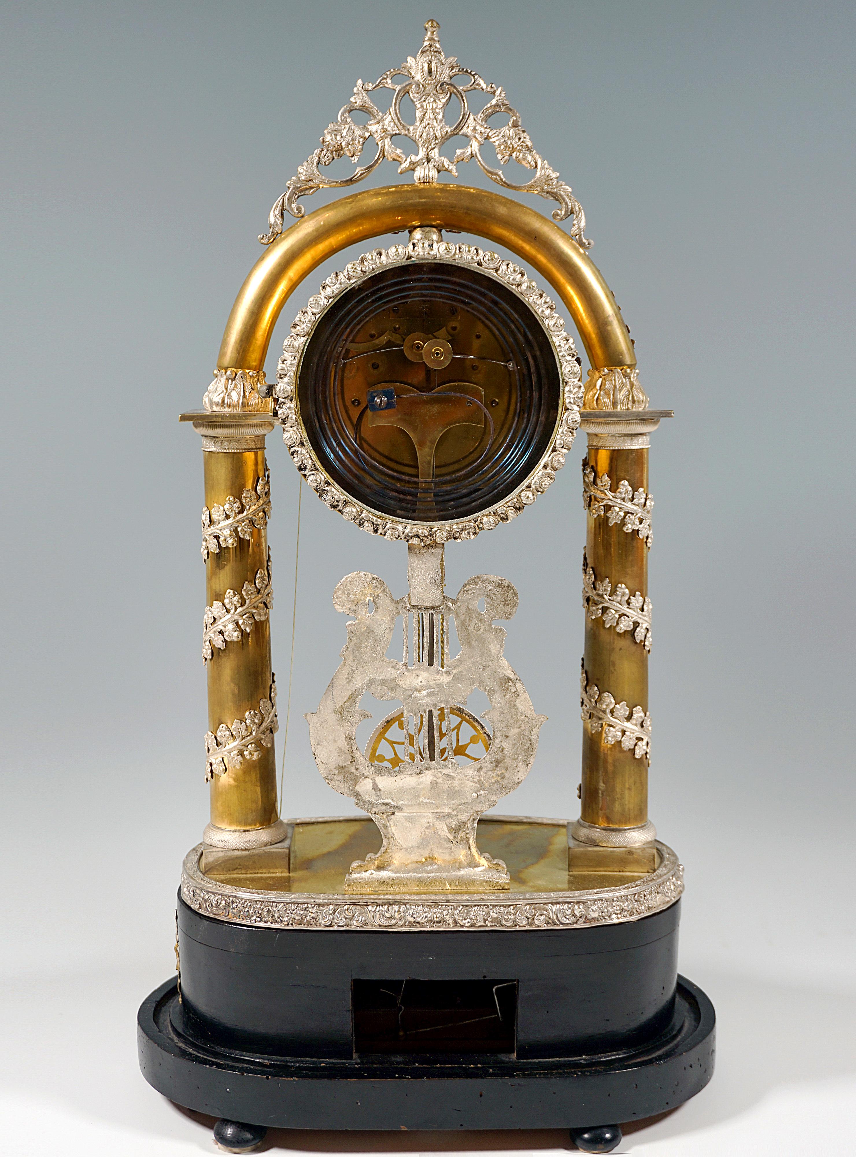Viennese Biedermeier Anniversary Clock With Musical Movement, Boeck & Olbrich In Good Condition In Vienna, AT