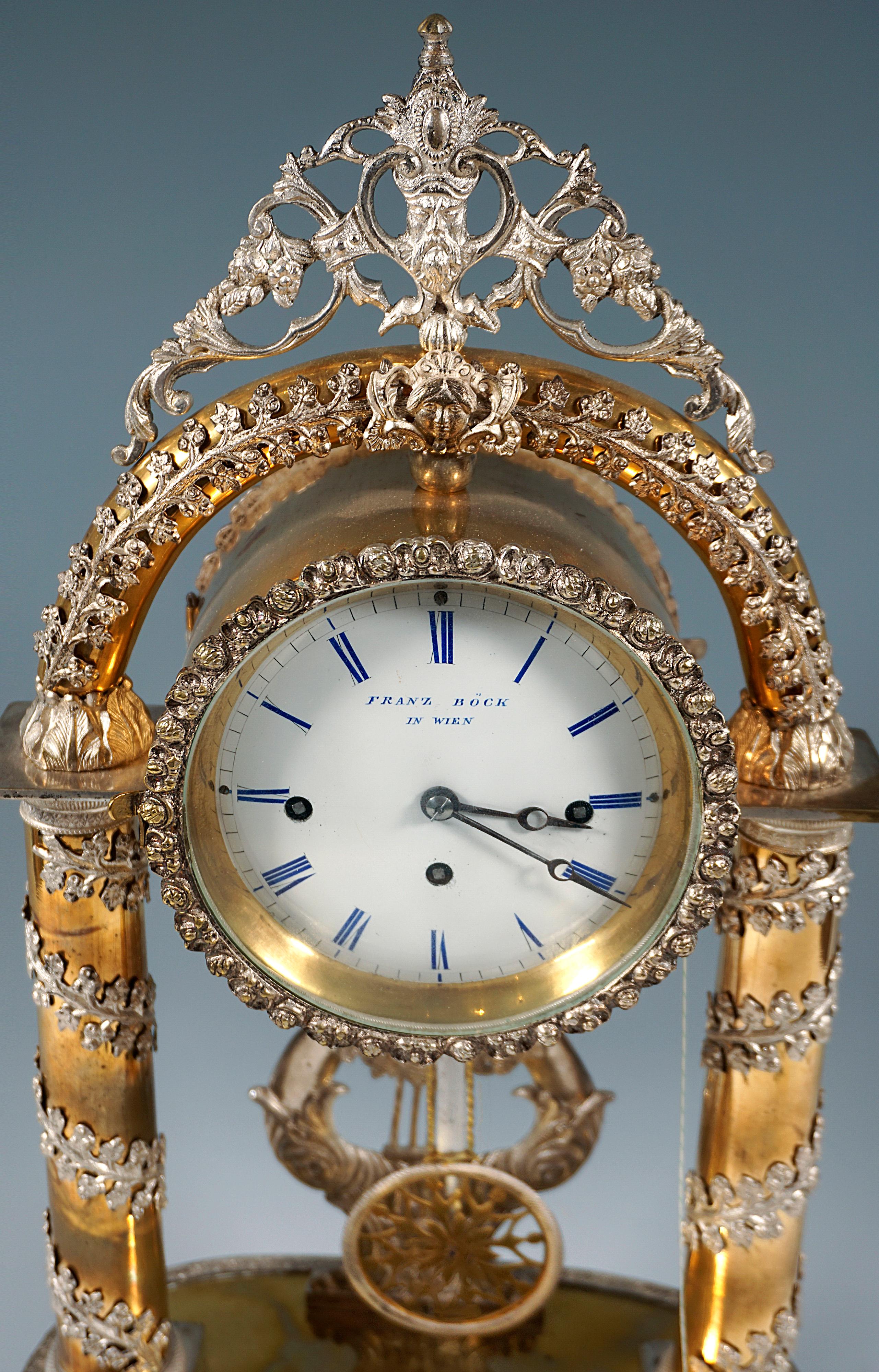 Mid-19th Century Viennese Biedermeier Anniversary Clock With Musical Movement, Boeck & Olbrich