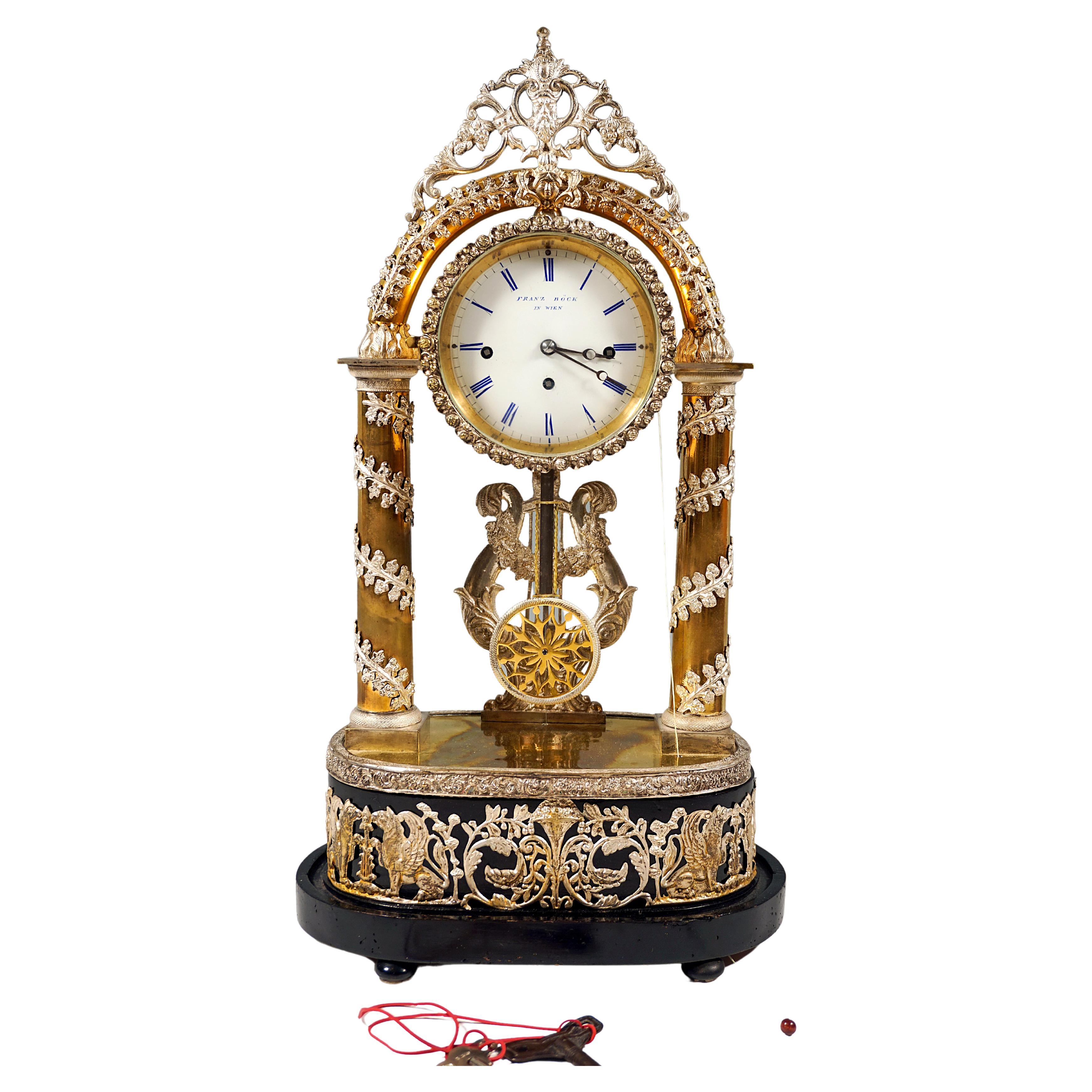 Viennese Biedermeier Anniversary Clock With Musical Movement, Boeck & Olbrich