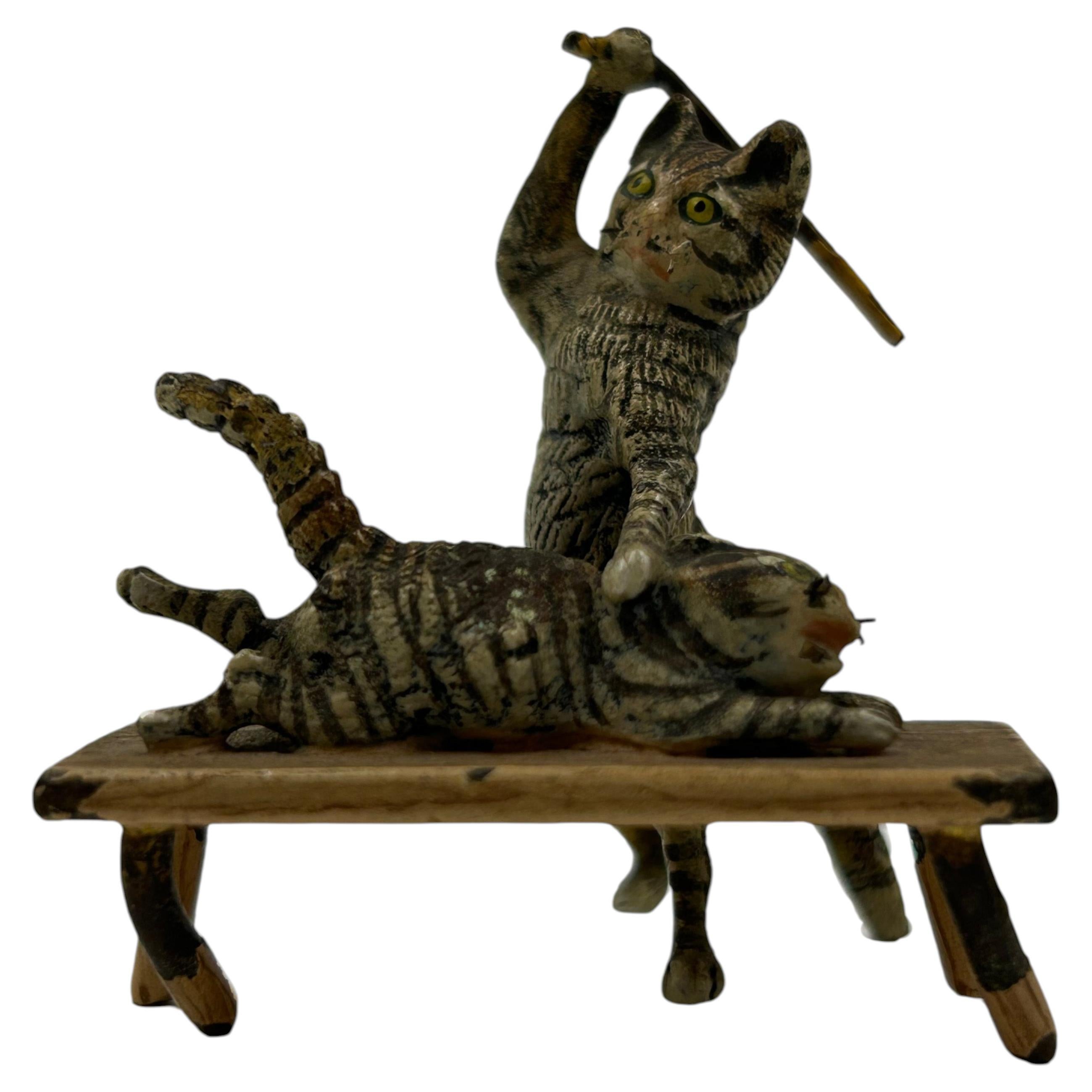 Viennese Bronze Figurative Group of Cats, by Franz Bergman, circa 1900