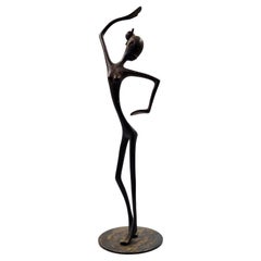 Figura vienesa de bronce "Bailarina africana" de Franz Hagenauer