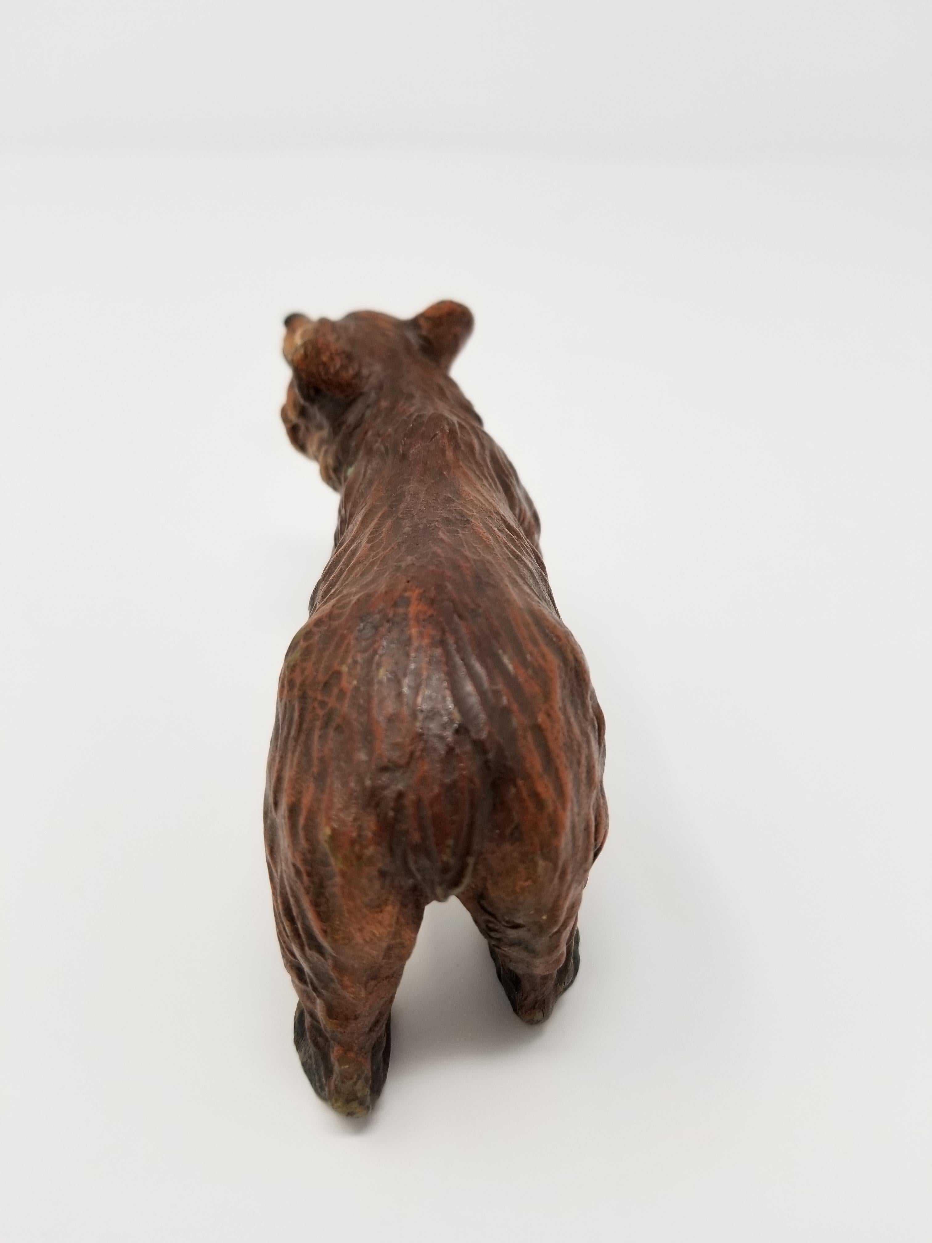 Austrian Viennese Bronze Figure of a Bear, Stamped Austria For Sale