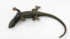 Wiener Bronze Leguan mit original polychromer Bemalung